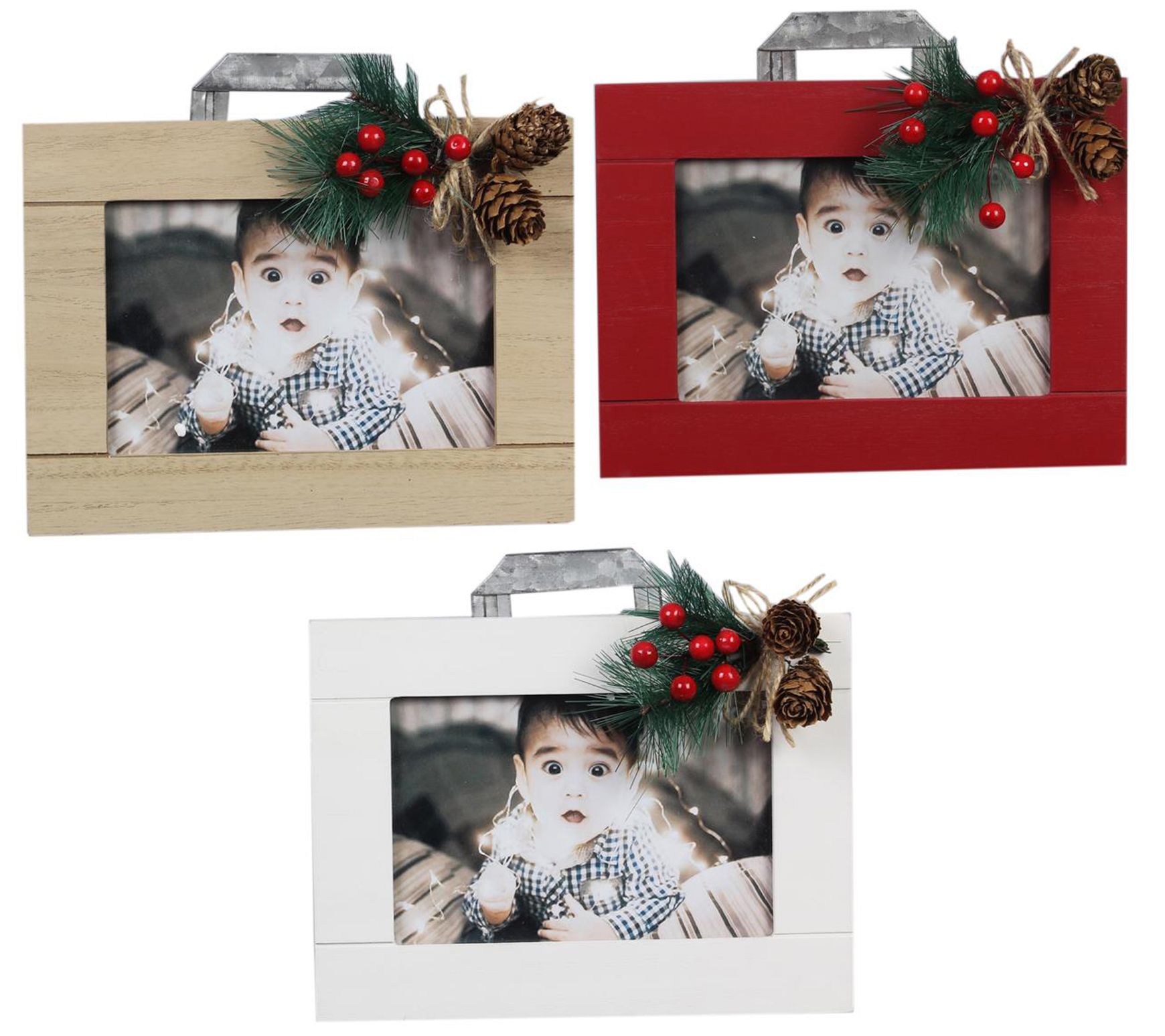 Young's Wood Christmas Lodge 4" x 6" Frames, Se t of 3