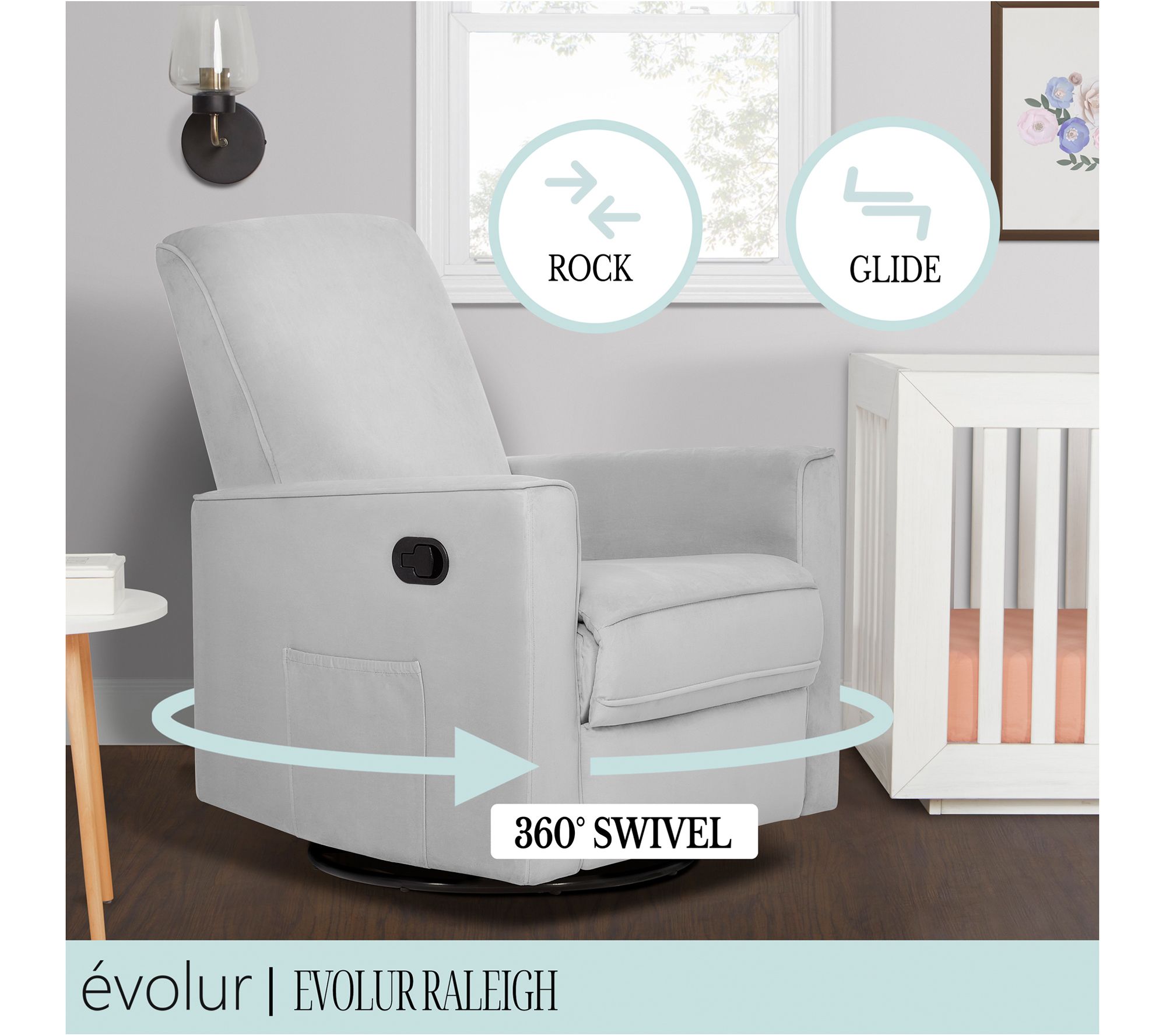 Evolur raleigh discount glider rocking chair