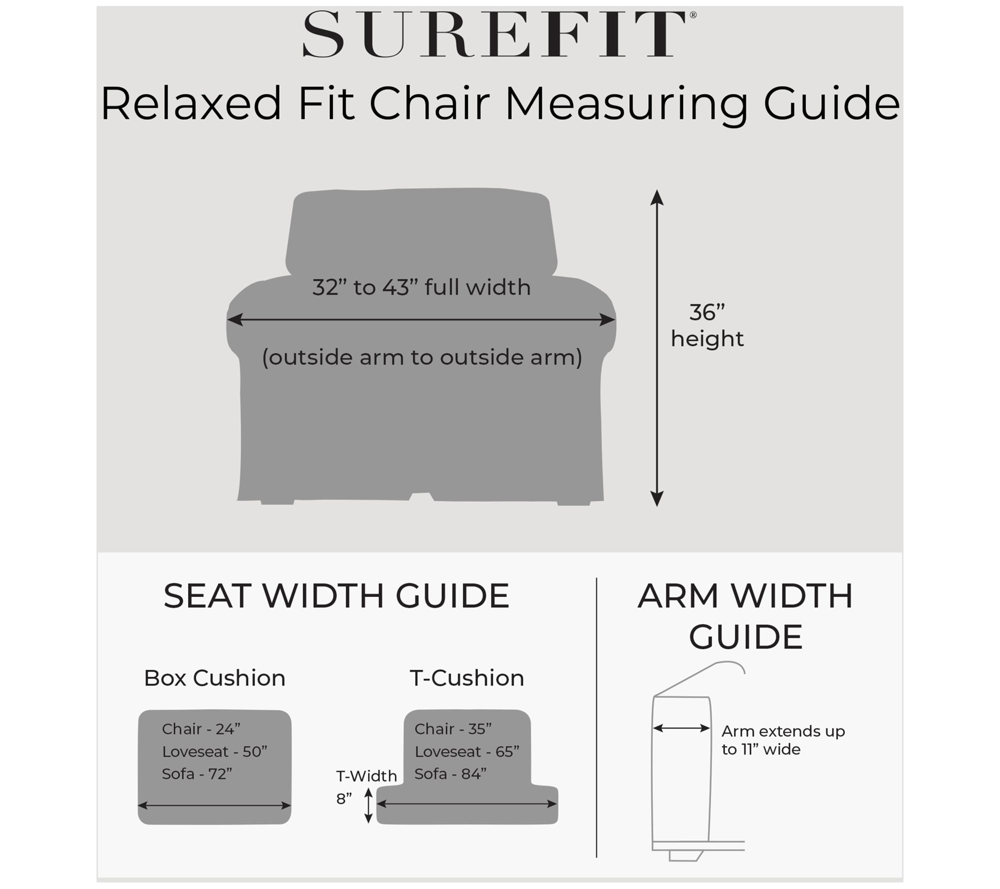 SureFit Duck 1 Piece T Cushion Chair Slipcover