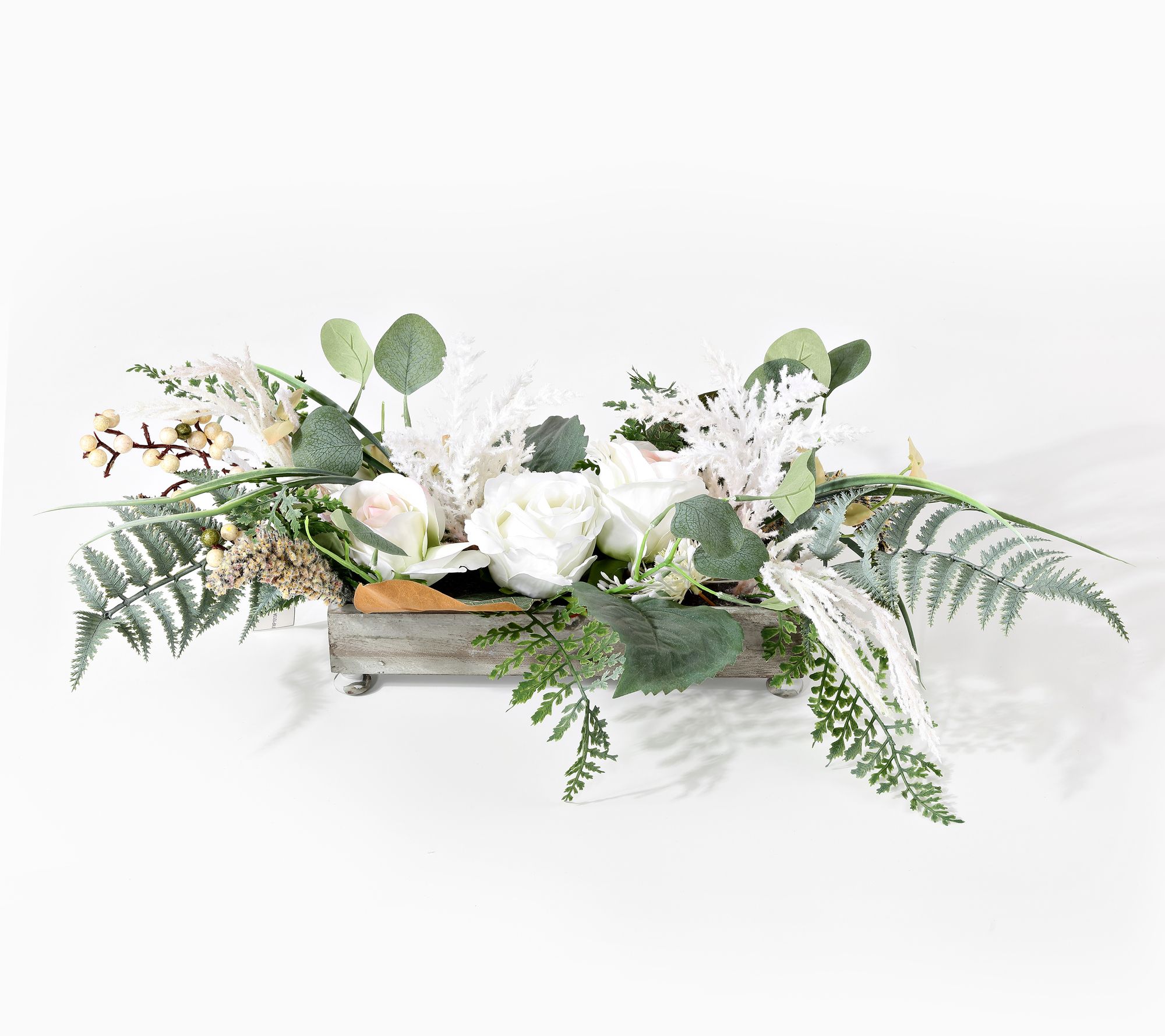 Safavieh Faux 10" Rose & Fern Potted Arrangemen