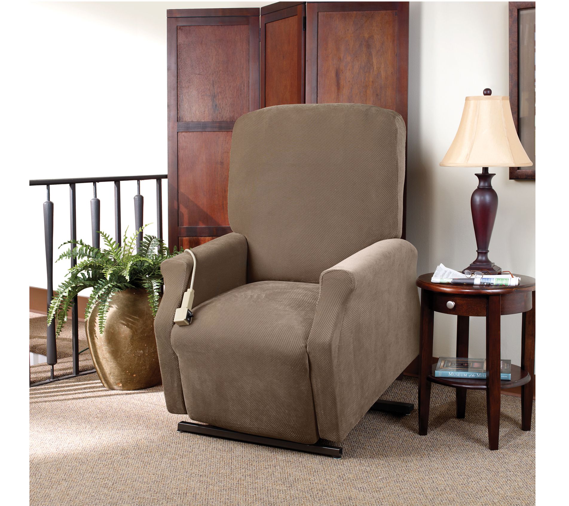 Sure Fit Stretch Pique Two Piece Chair Slipcover 