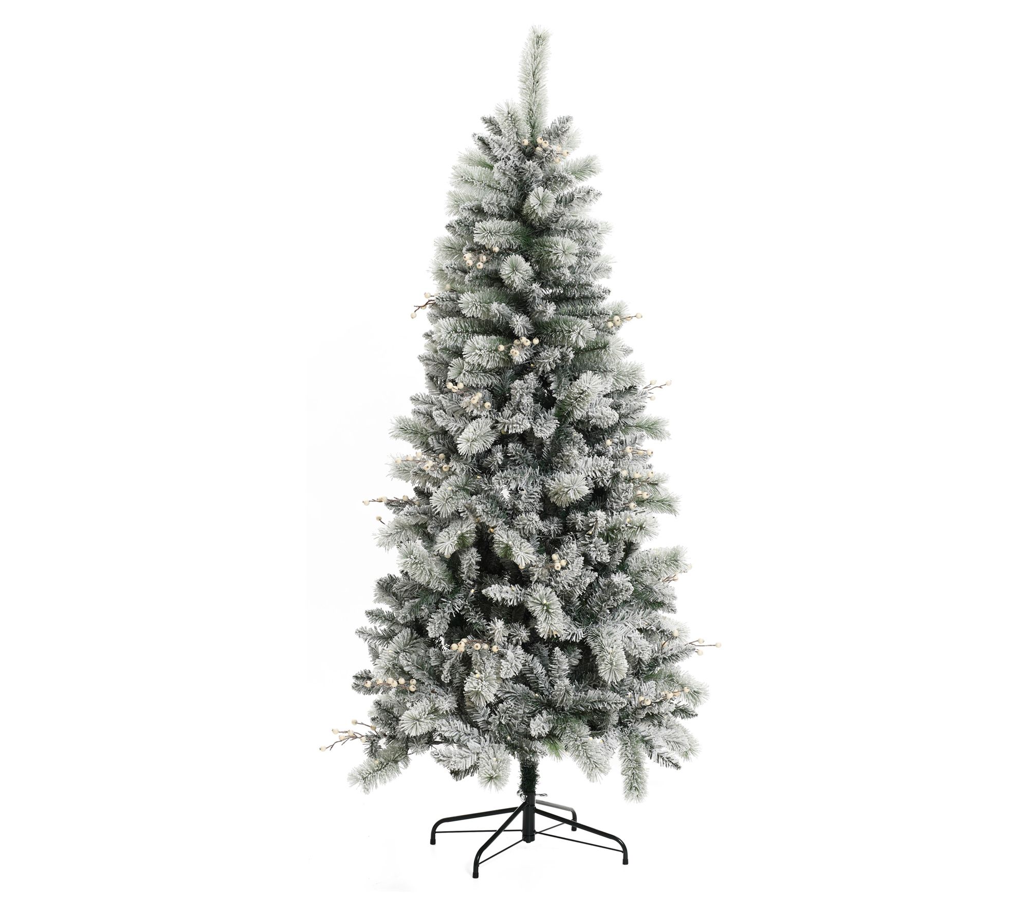 LuxenHome 6.5' Pre-Lit Artificial Snow-Flocked Christmas Tree - QVC.com