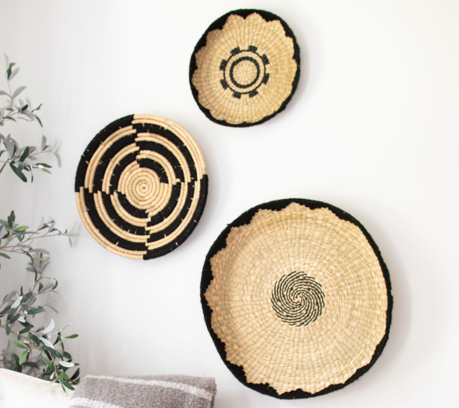 Set of 3 Collapsible Water Hyacinth Baskets by Lauren McBride 
