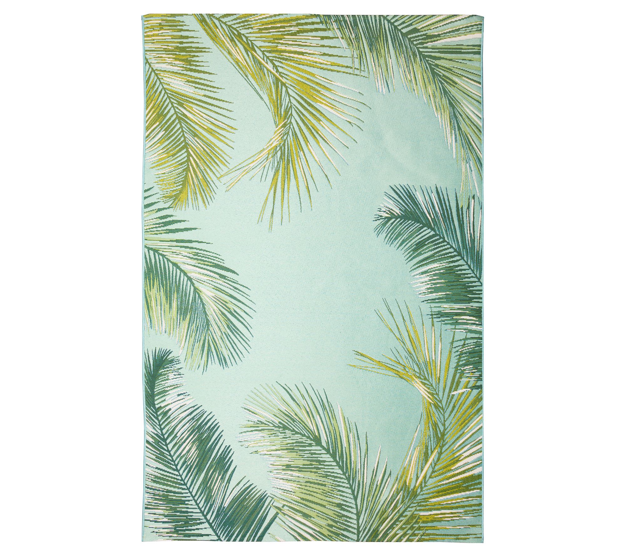 Liora Manne Marina Palm In/Outdoor Rug Aqua 6'6 " x 9'4"