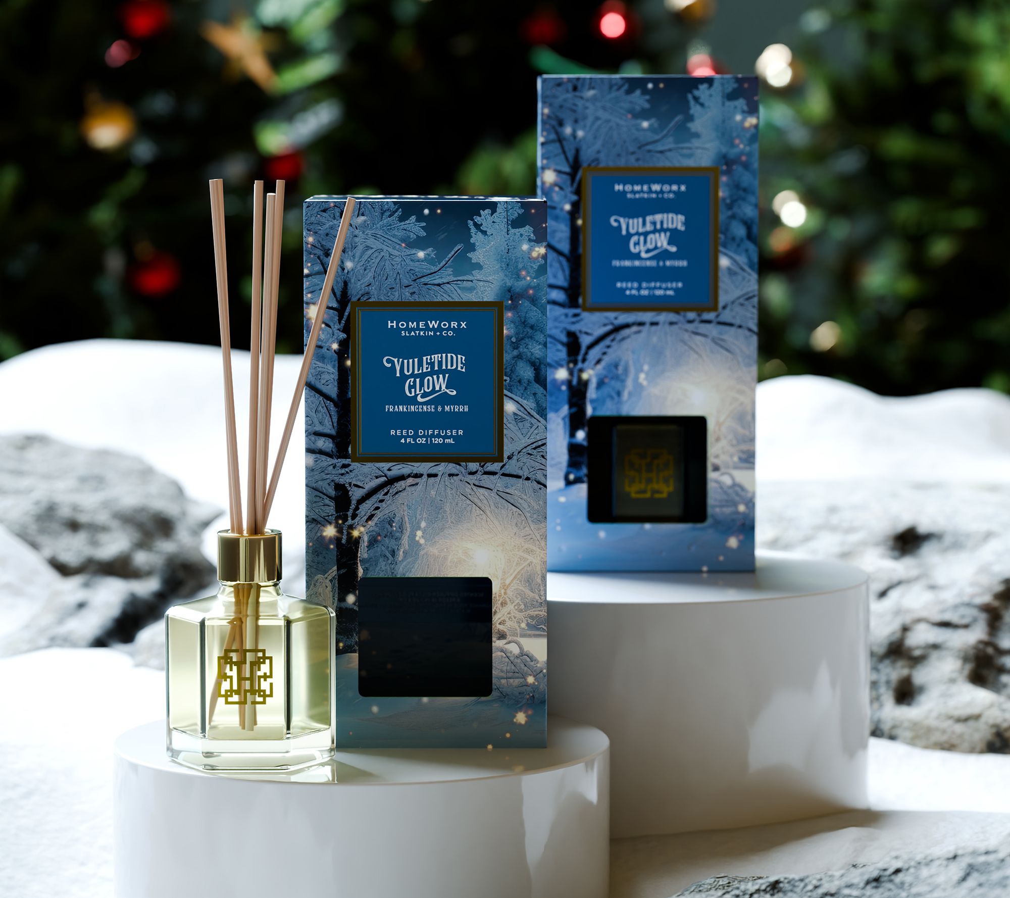 HomeWorx by Slatkin + Co. Set of 2 Yuletide Glow Reed Diffusers