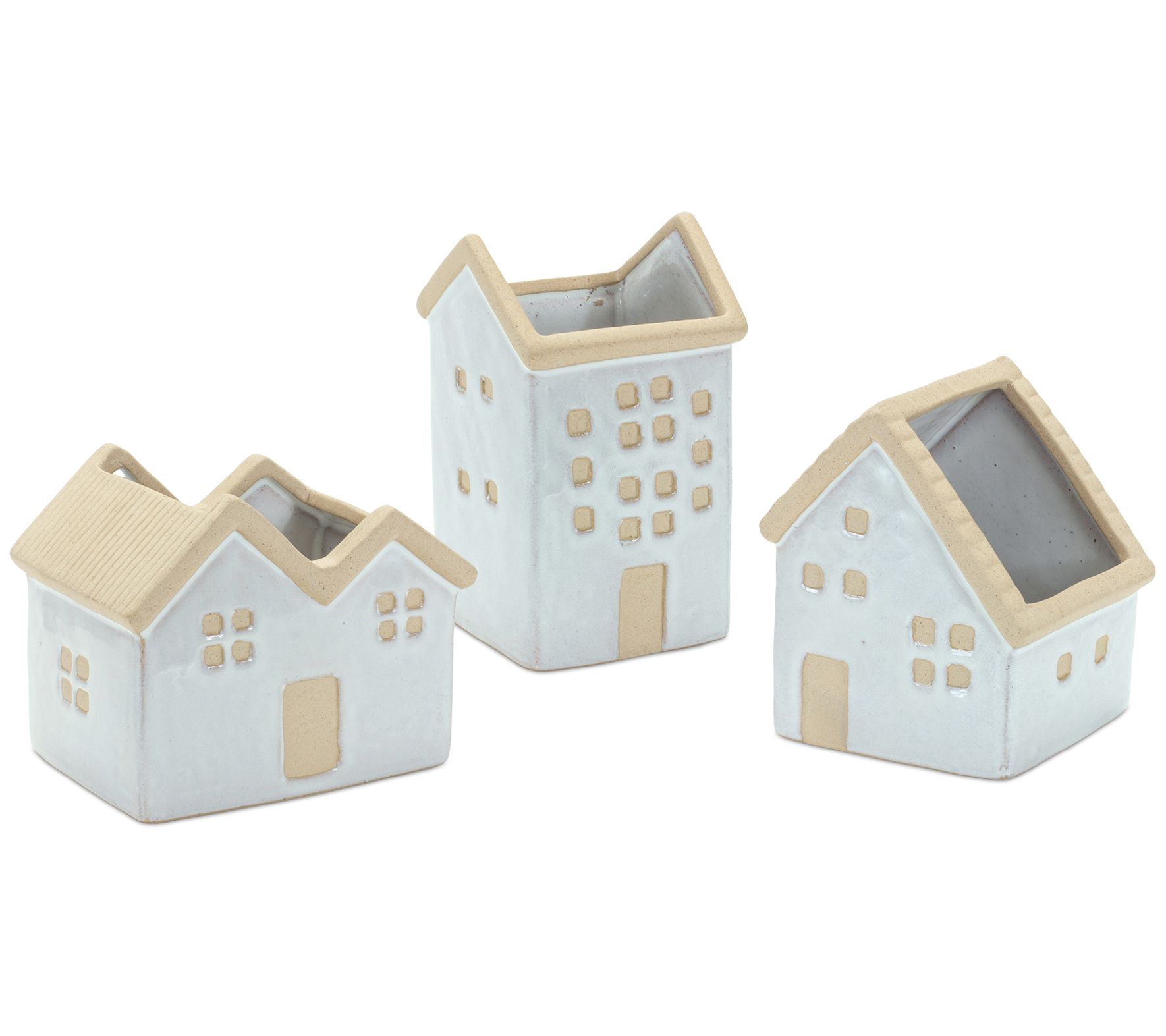 Melrose Porcelain House Planter (Set of 3)