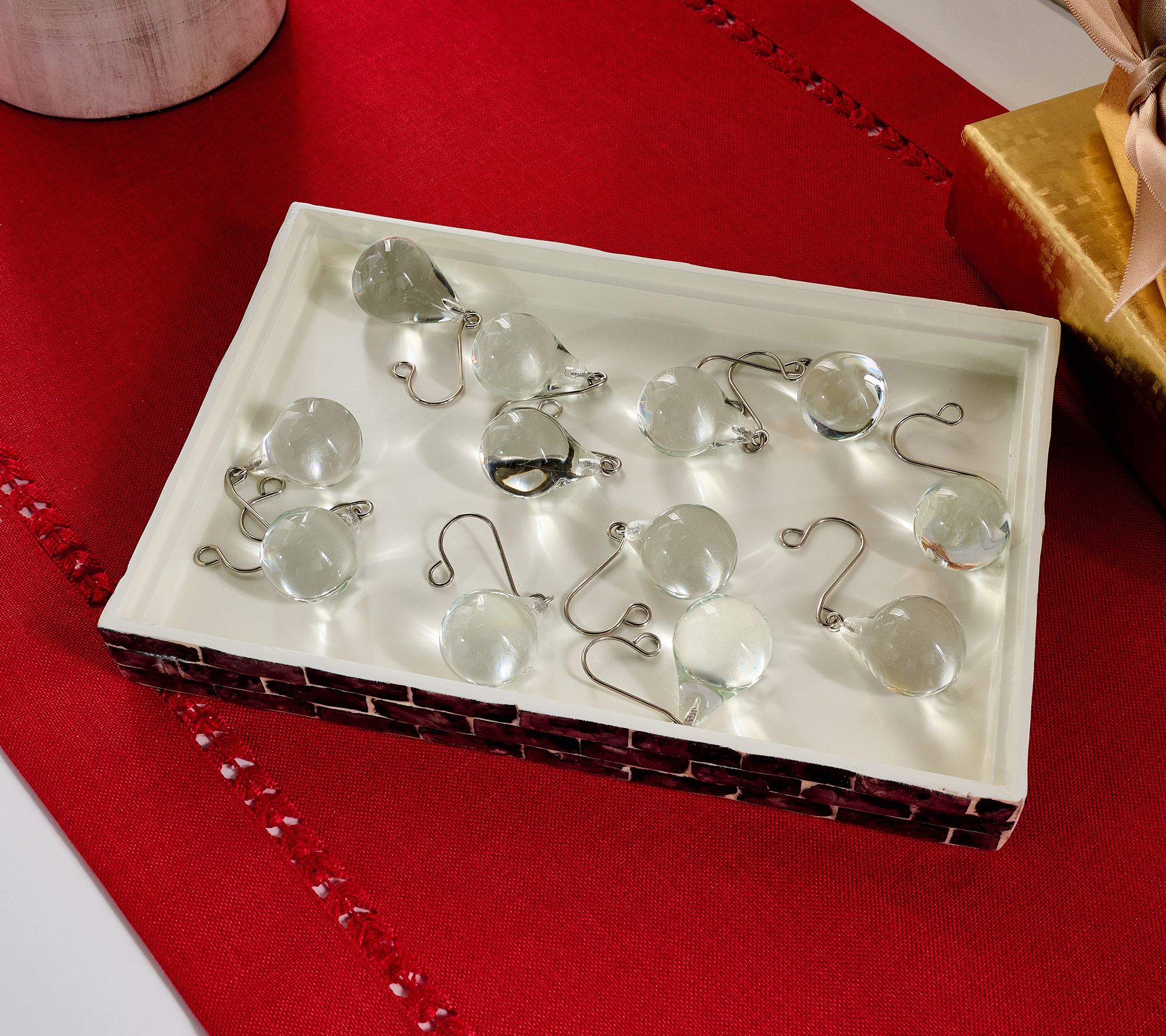 Set of 12 Glass Dew Drop Ornaments by Valerie