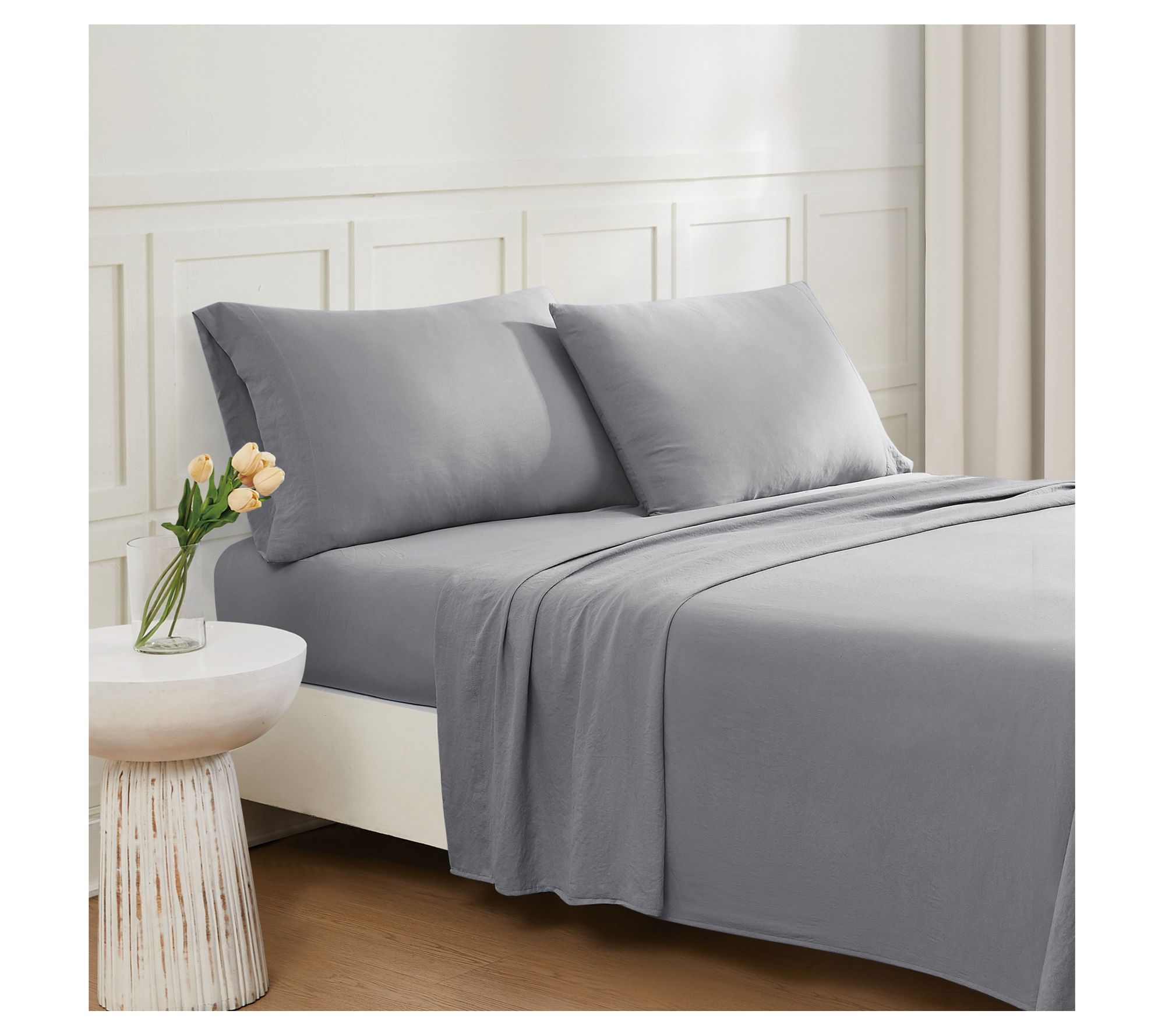 Truly Soft Garment Wash Solid Split King 5pc Sheet Set