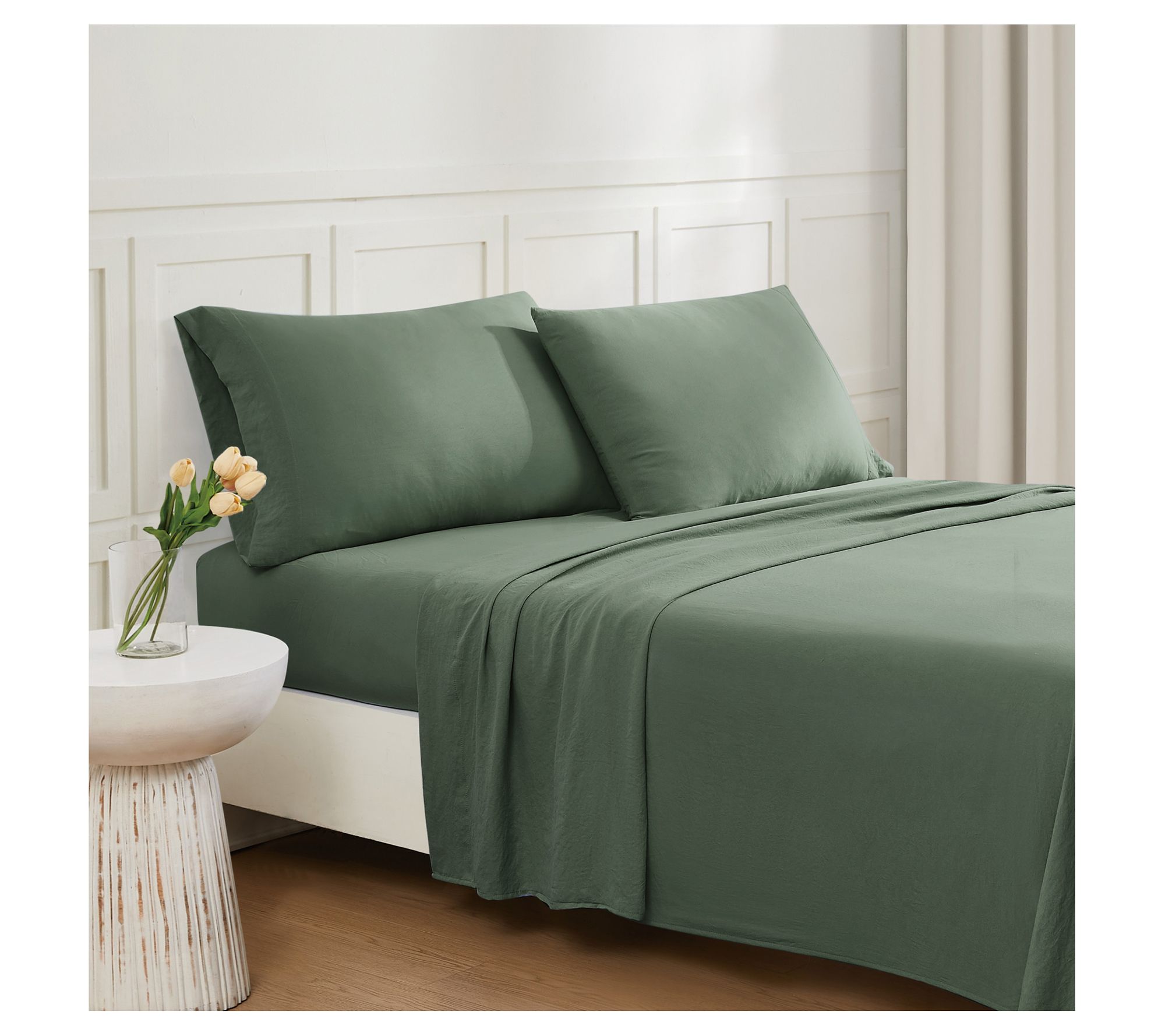 Truly Soft Garment Wash Solid Split King 5pc Sheet Set