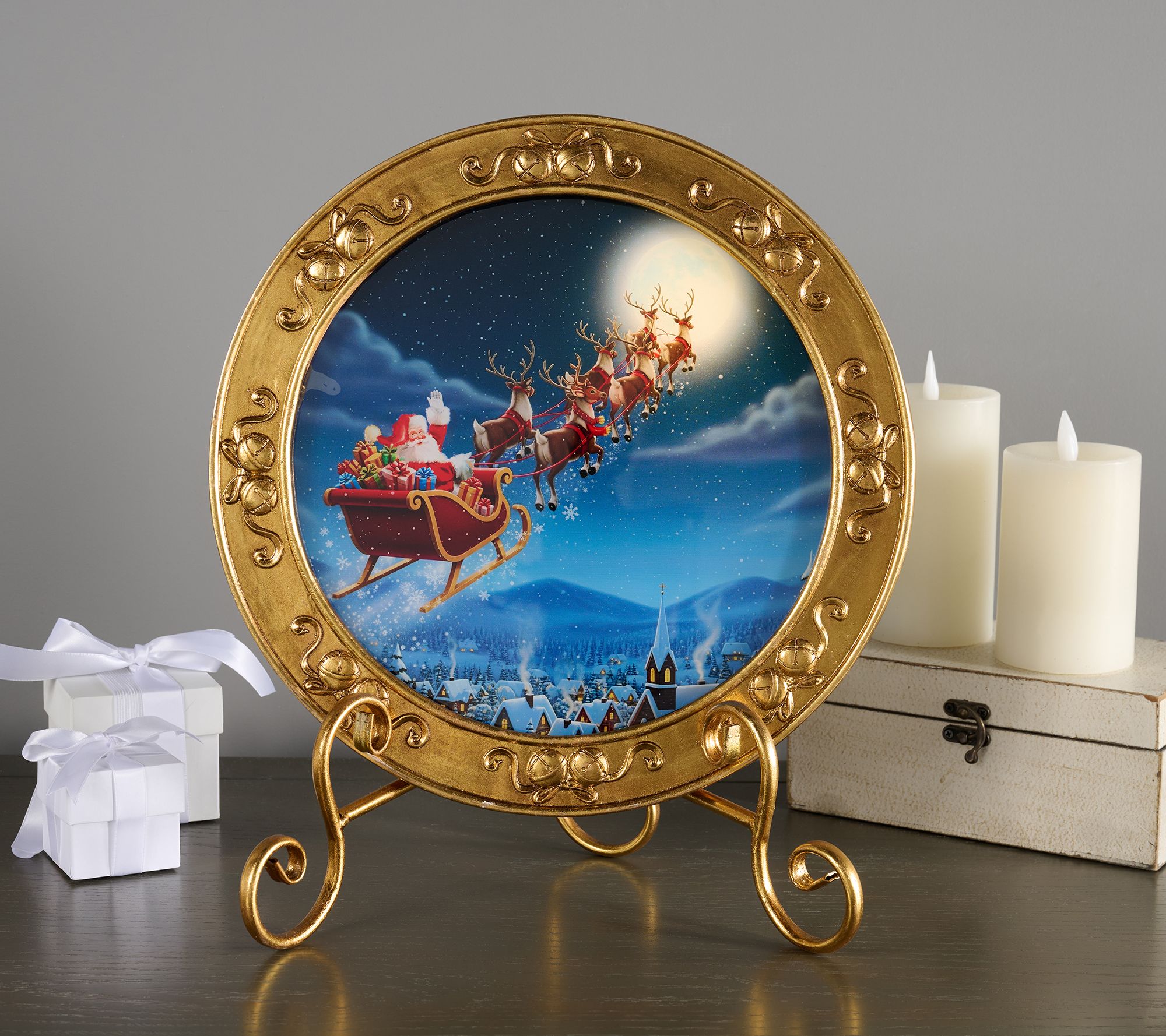 Illuminated Scene with Easel by Valerie