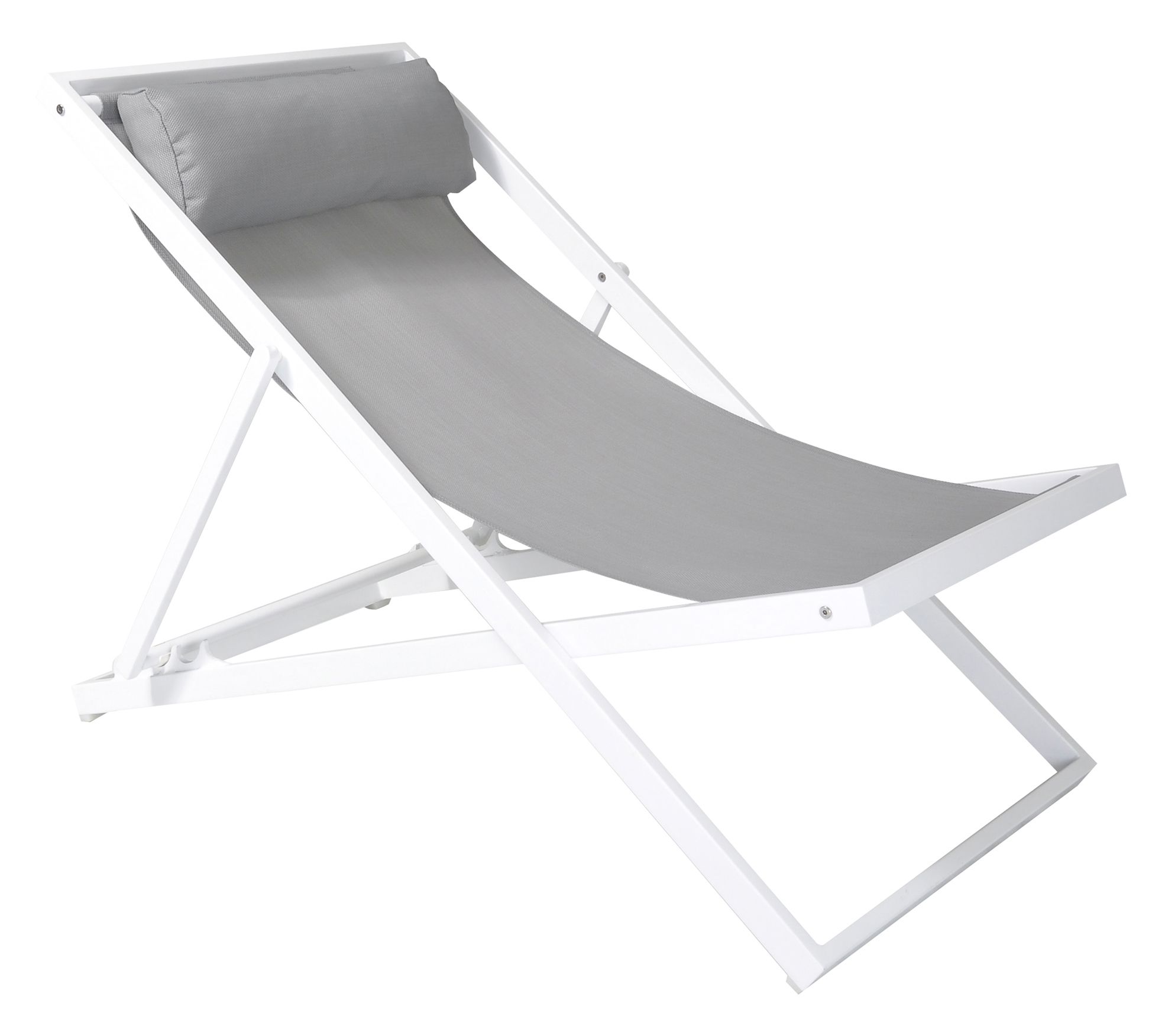 Armen Living Wave Outdoor Deck Chair in PowderCoated Finish