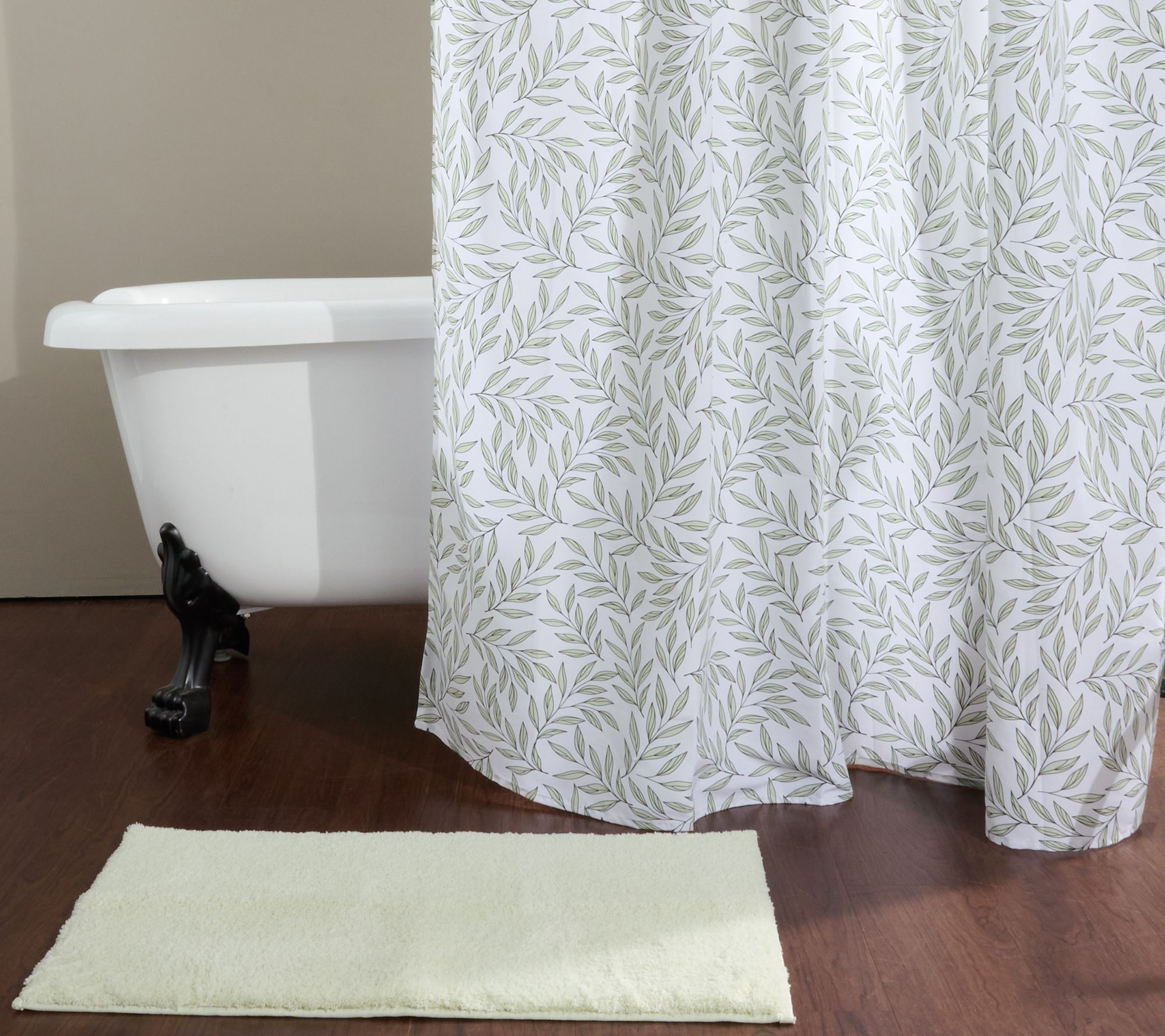 Home Reflections Shower Curtain, Liner, 12 Hooks & Bathmat