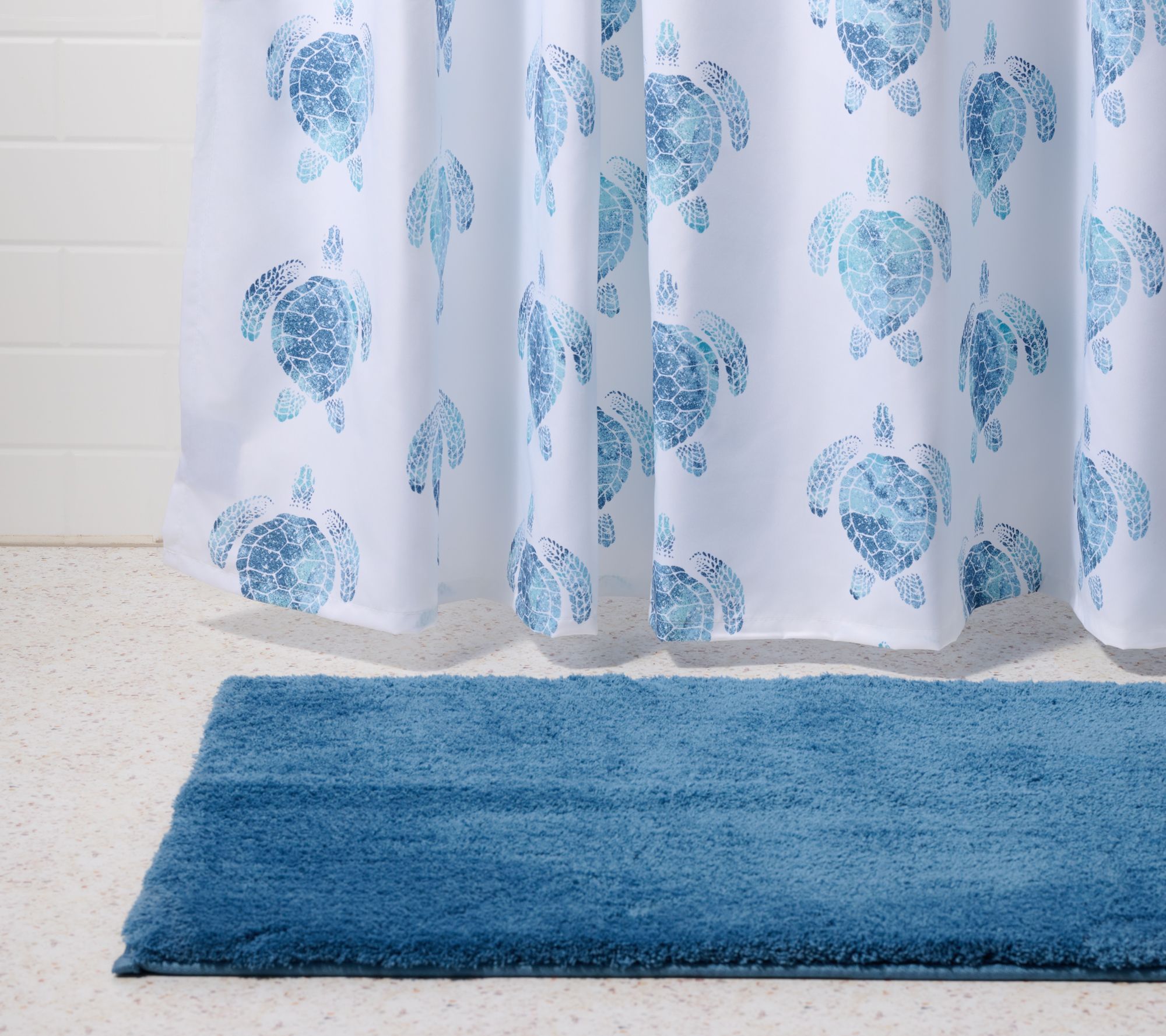 Home Reflections Shower Curtain, Liner, 12 Hooks & Bathmat