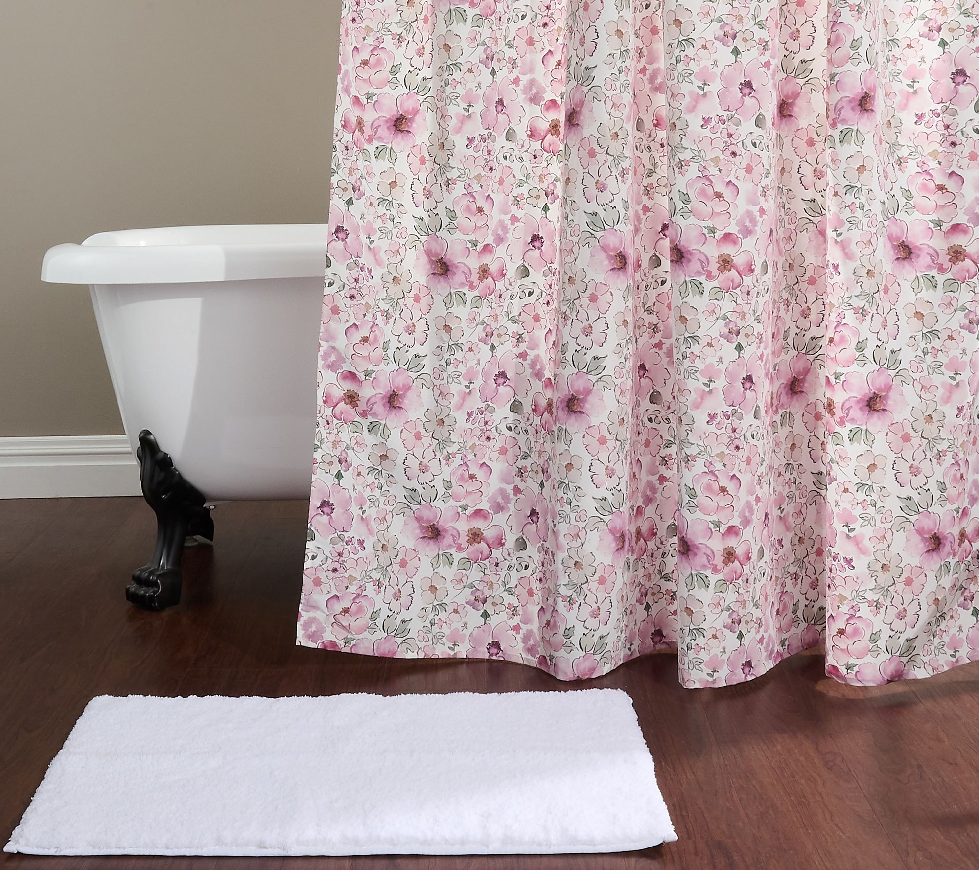 Home Reflections Shower Curtain and Bathmat Bundle