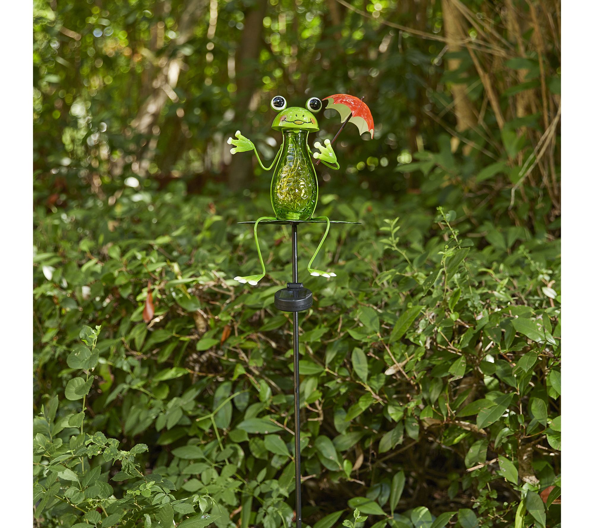 Glitzhome 39" Solar Lighted Frog Garden Stake
