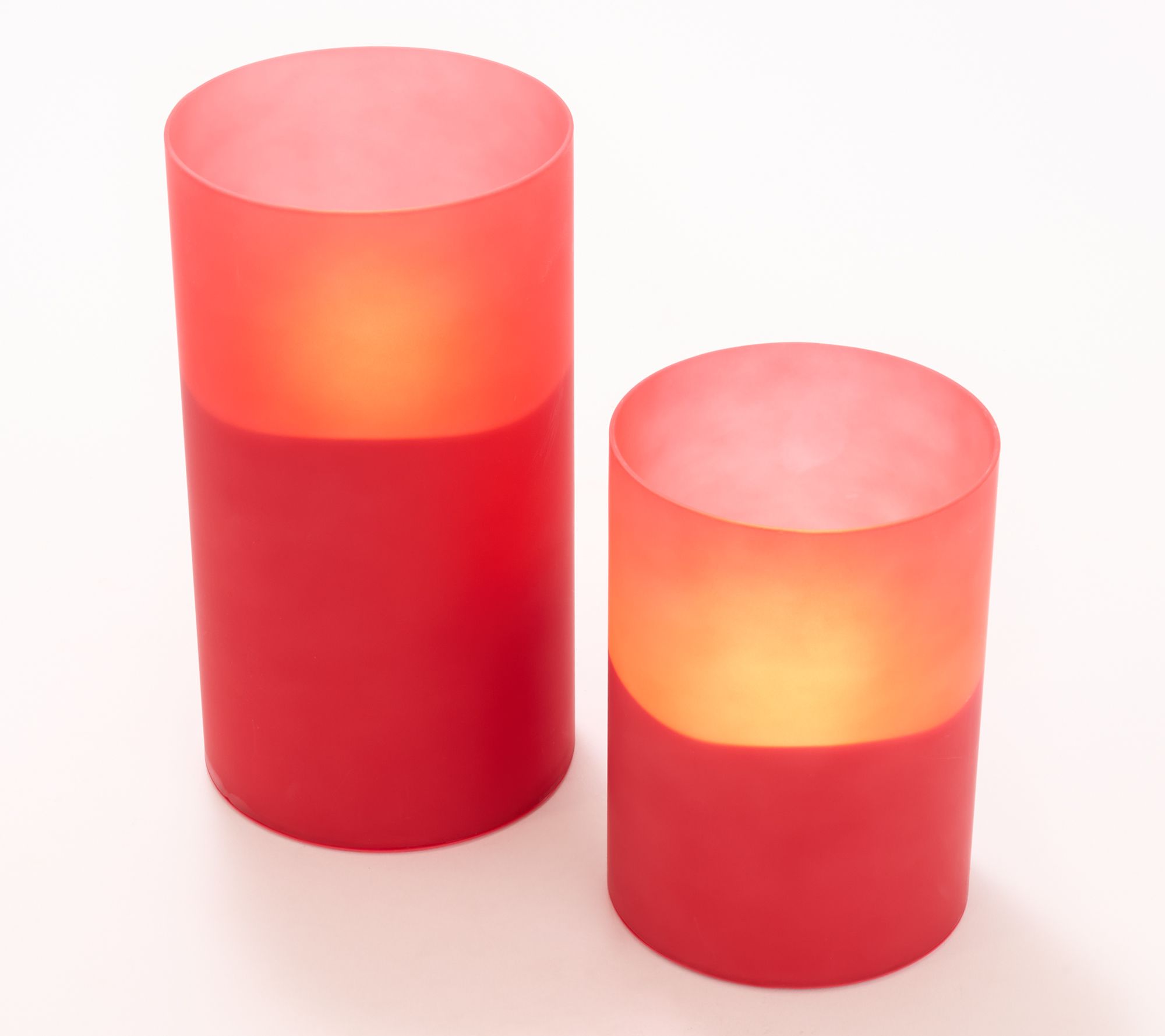 "As Is" Bethlehem Lights S/2 Pure Glow Flameless Frosted Jars