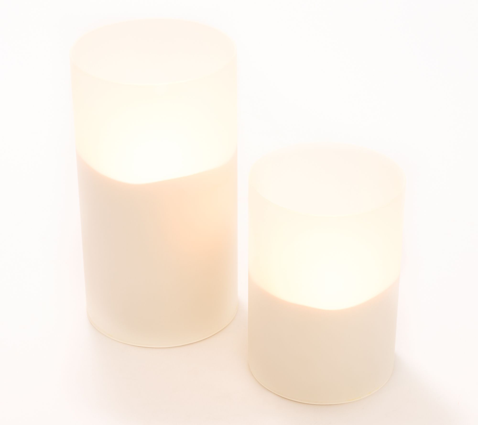 "As Is" Bethlehem Lights S/2 Pure Glow Flameless Frosted Jars