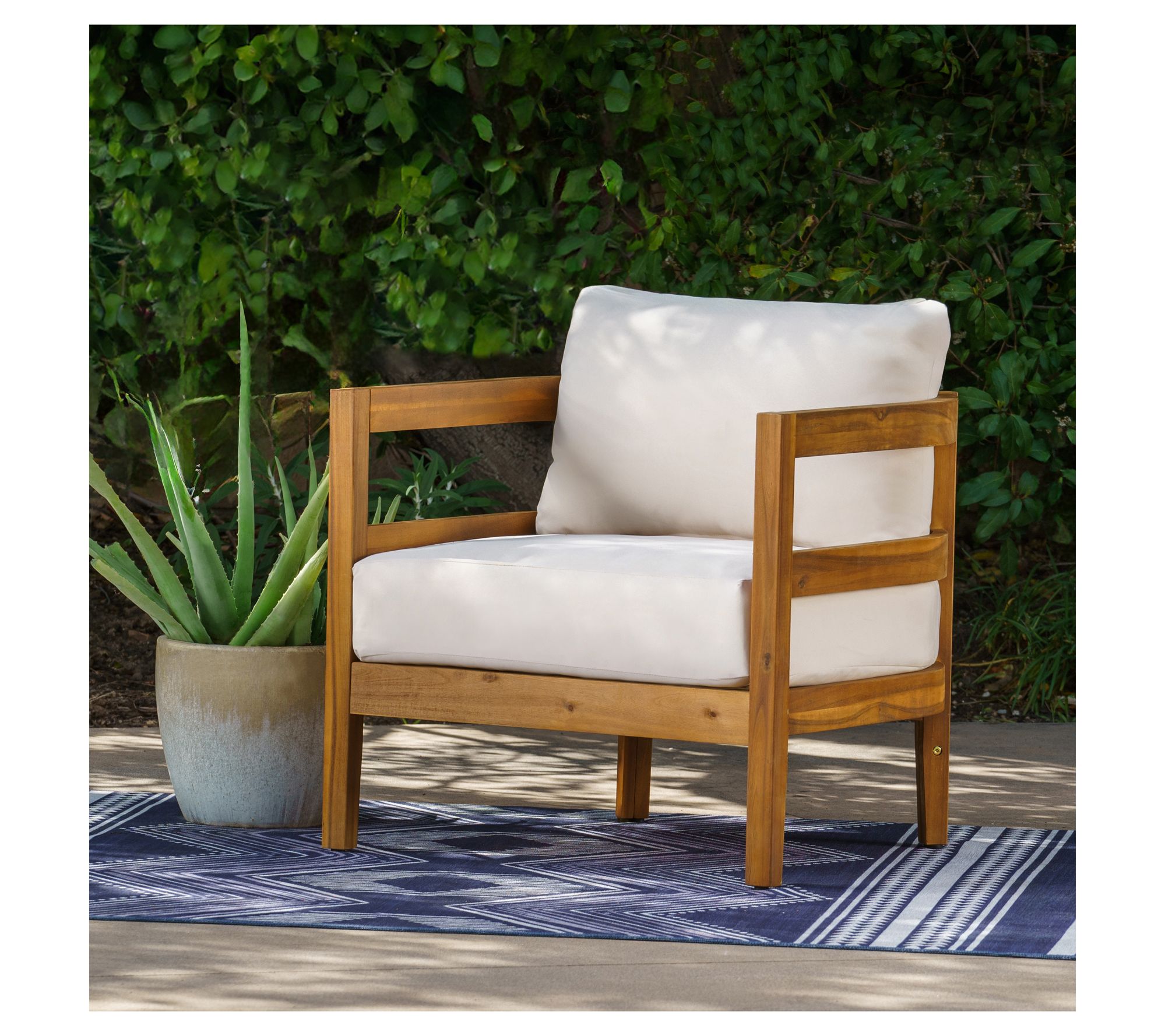 Linon Home Breton Outdoor Brown Club Chair