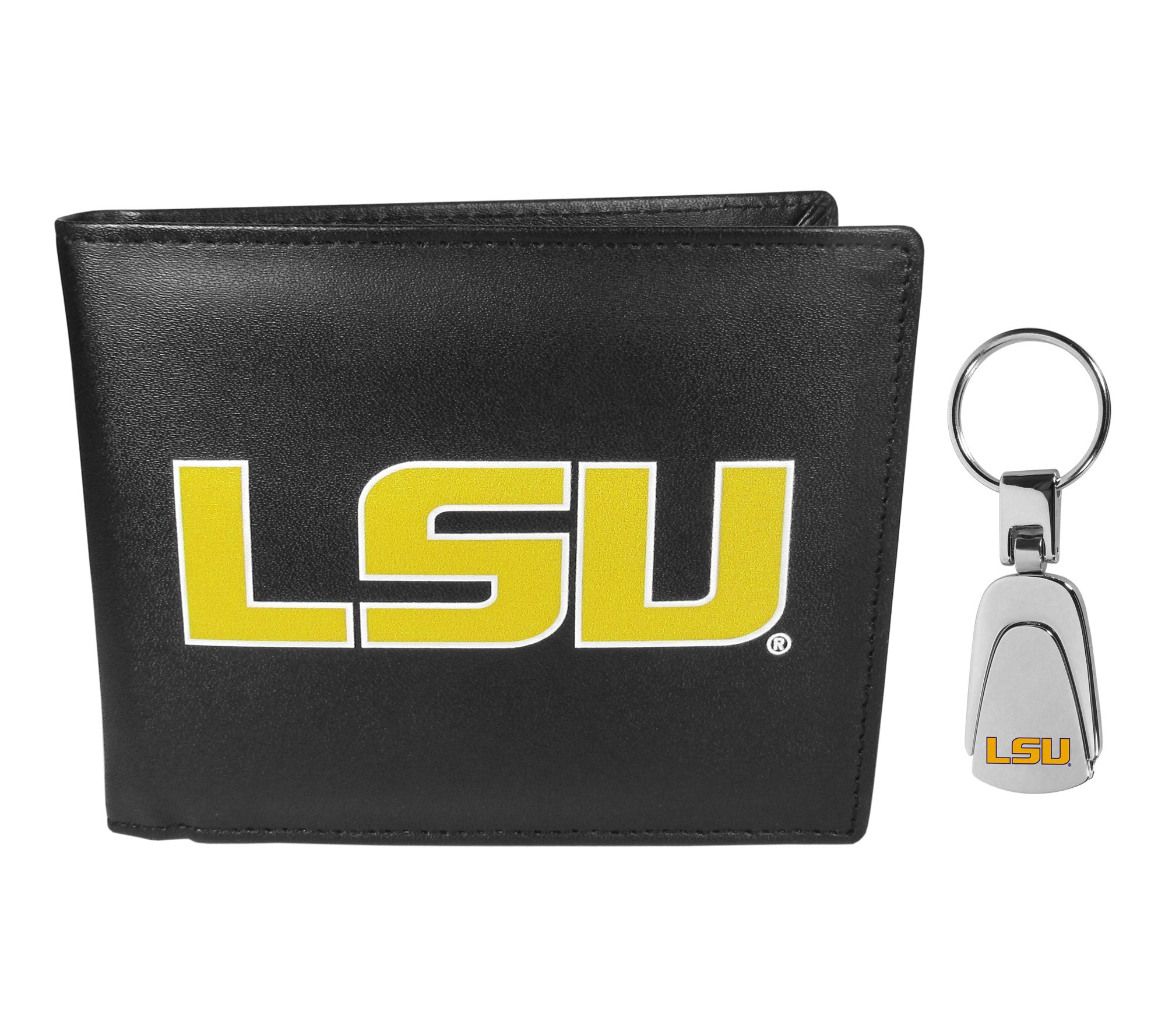 Siskiyou Sports NCAA College Bi-fold Wallet &Steel Key Chain