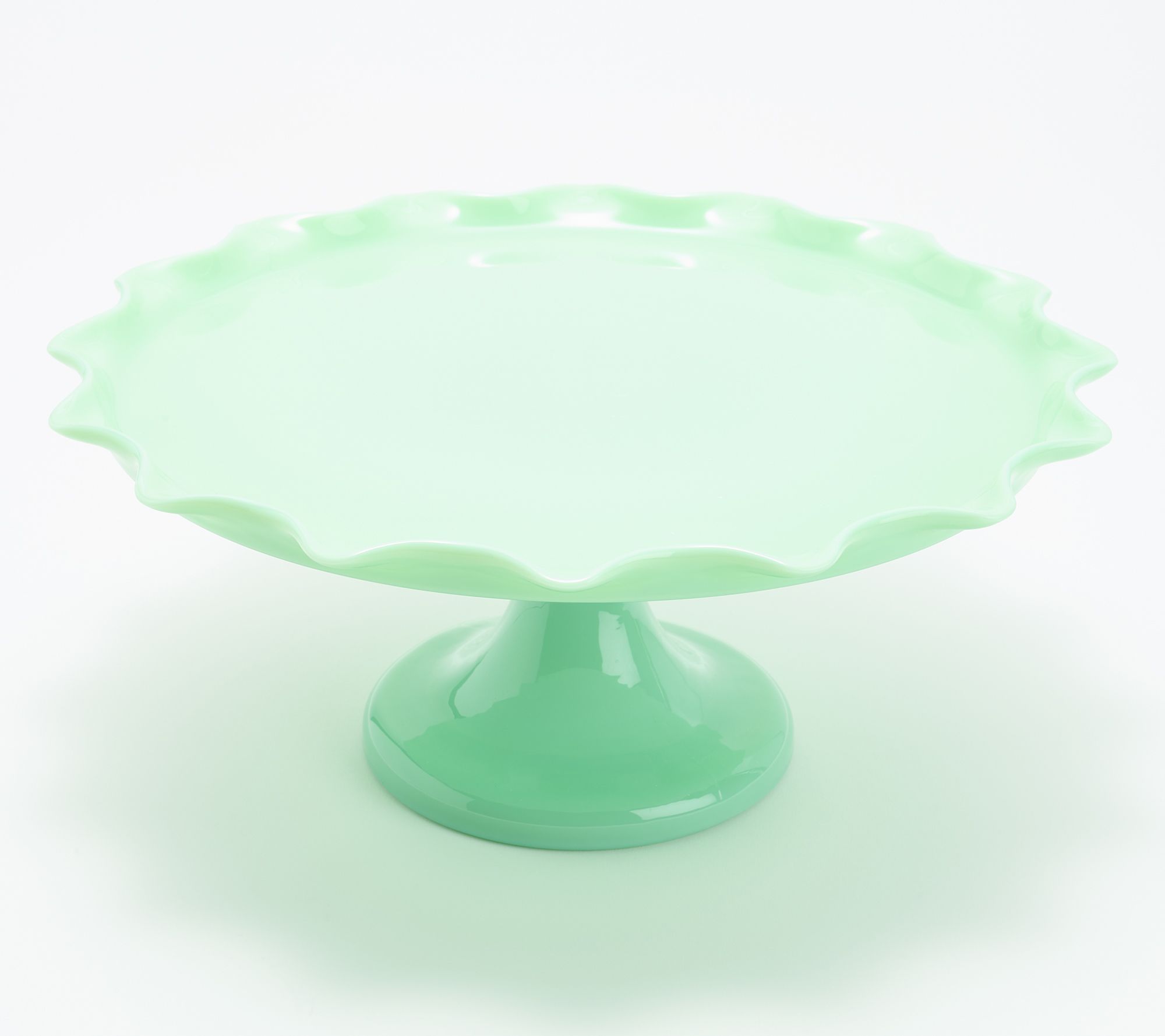 "As Is" Martha Stewart 11" Round Jadeite Colored Glass Cake Stand