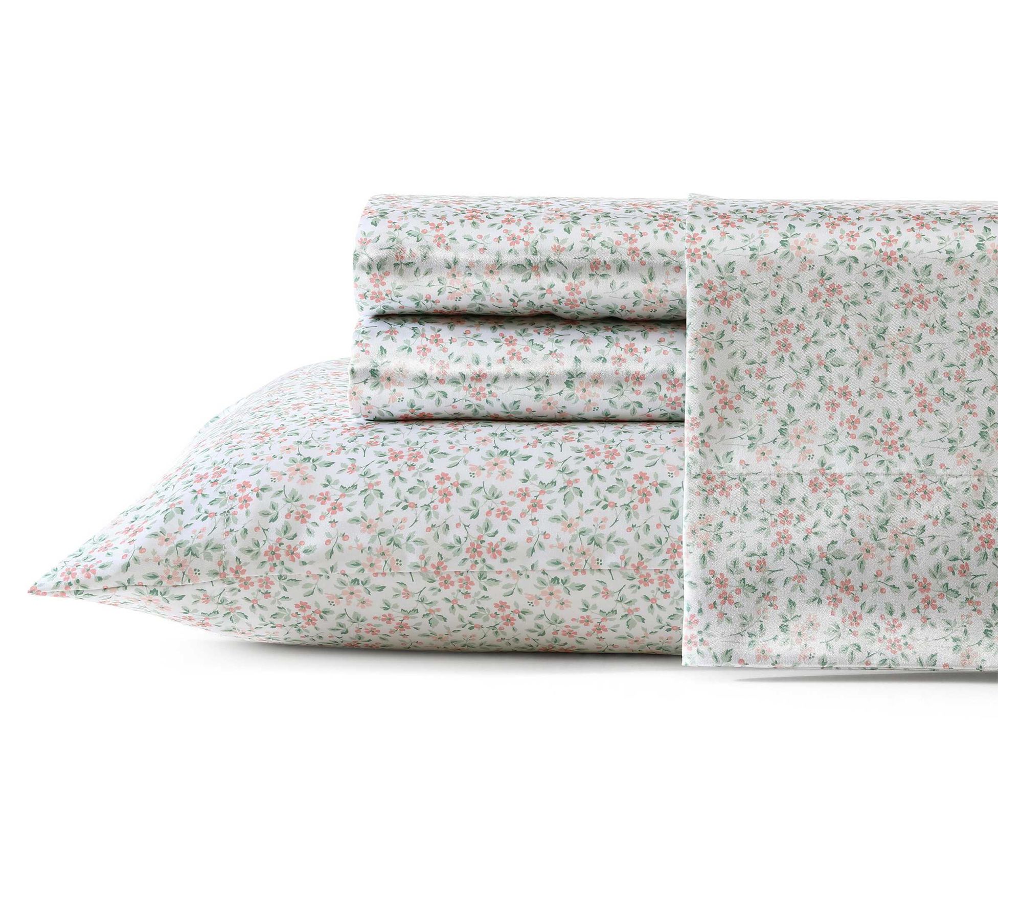 Laura Ashley Tierney Pink-Floral Queen Sheet Set