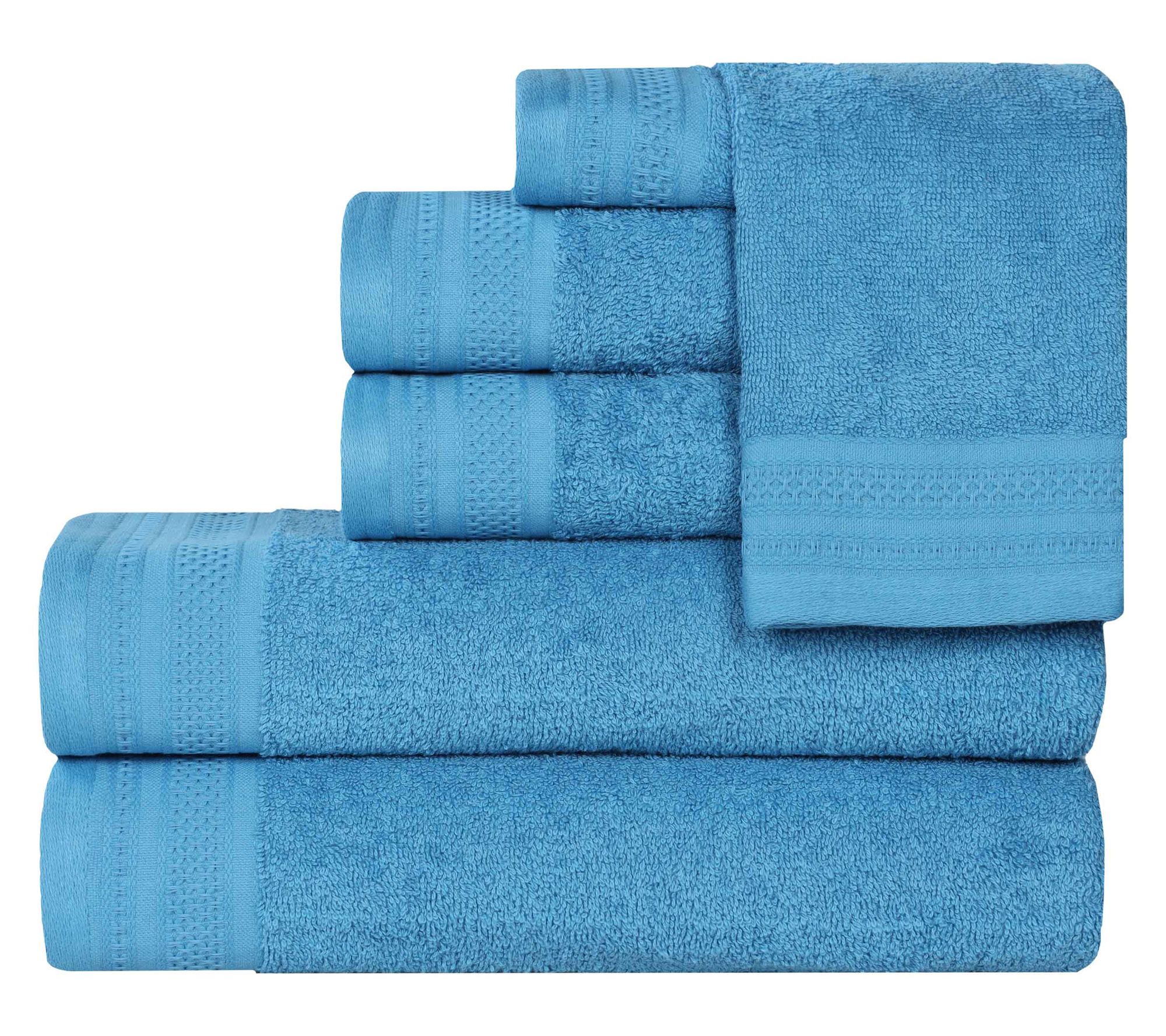 Superior Honeycomb Waffle Border Cotton 6-PieceTowel Set