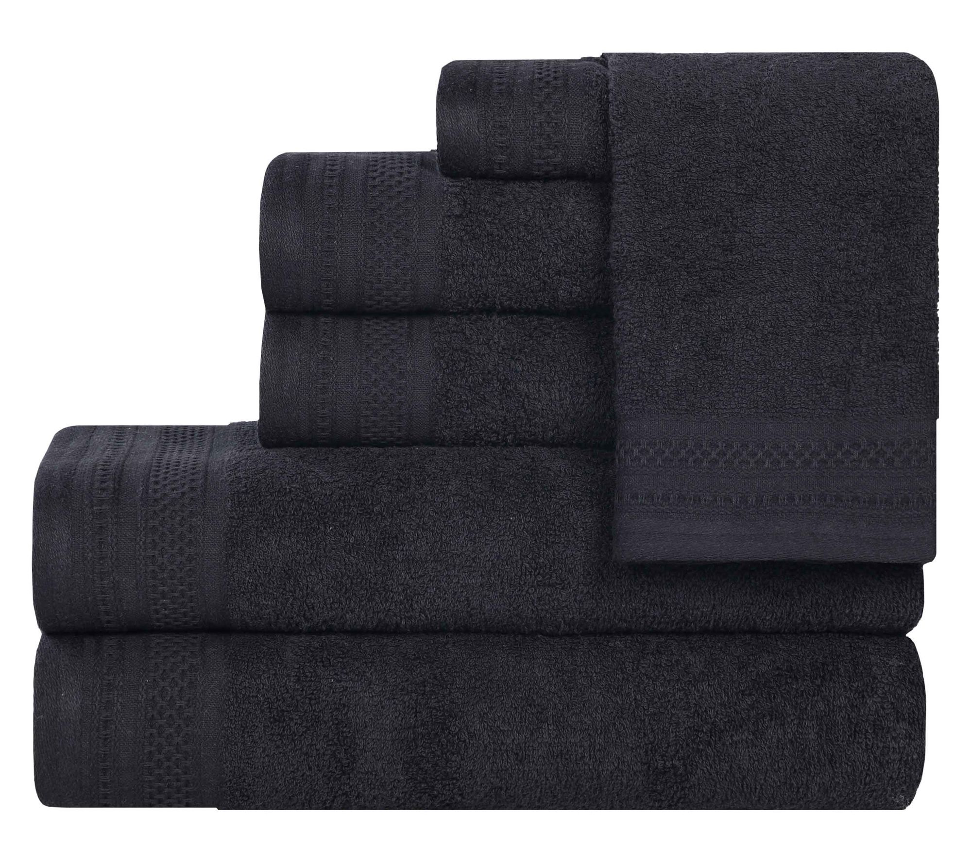 Superior Honeycomb Waffle Border Cotton 6-PieceTowel Set