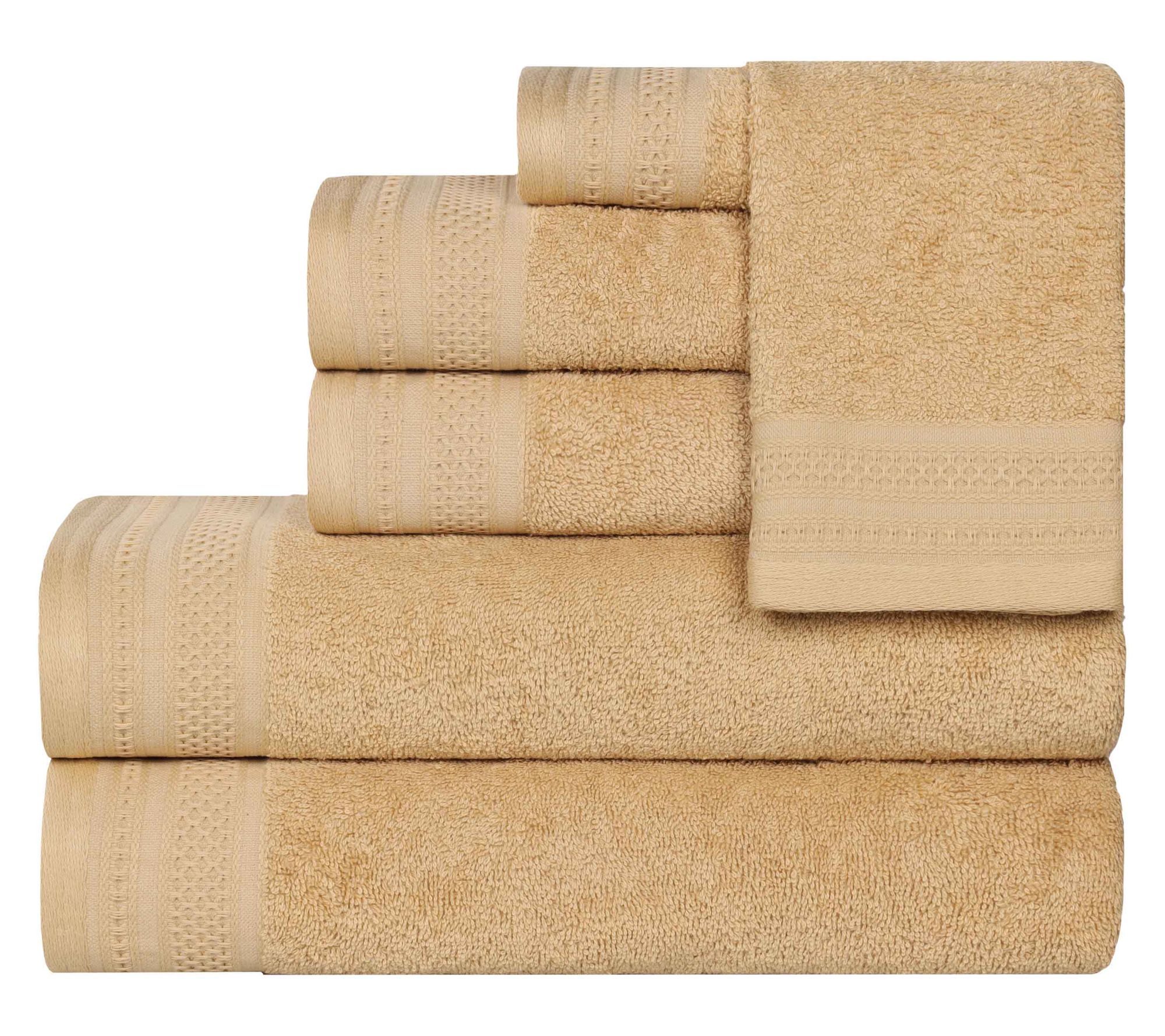 Superior Honeycomb Waffle Border Cotton 6-PieceTowel Set