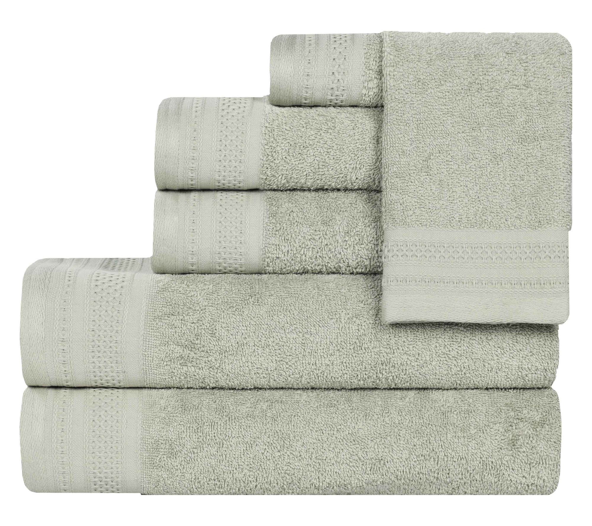 Superior Honeycomb Waffle Border Cotton 6-PieceTowel Set