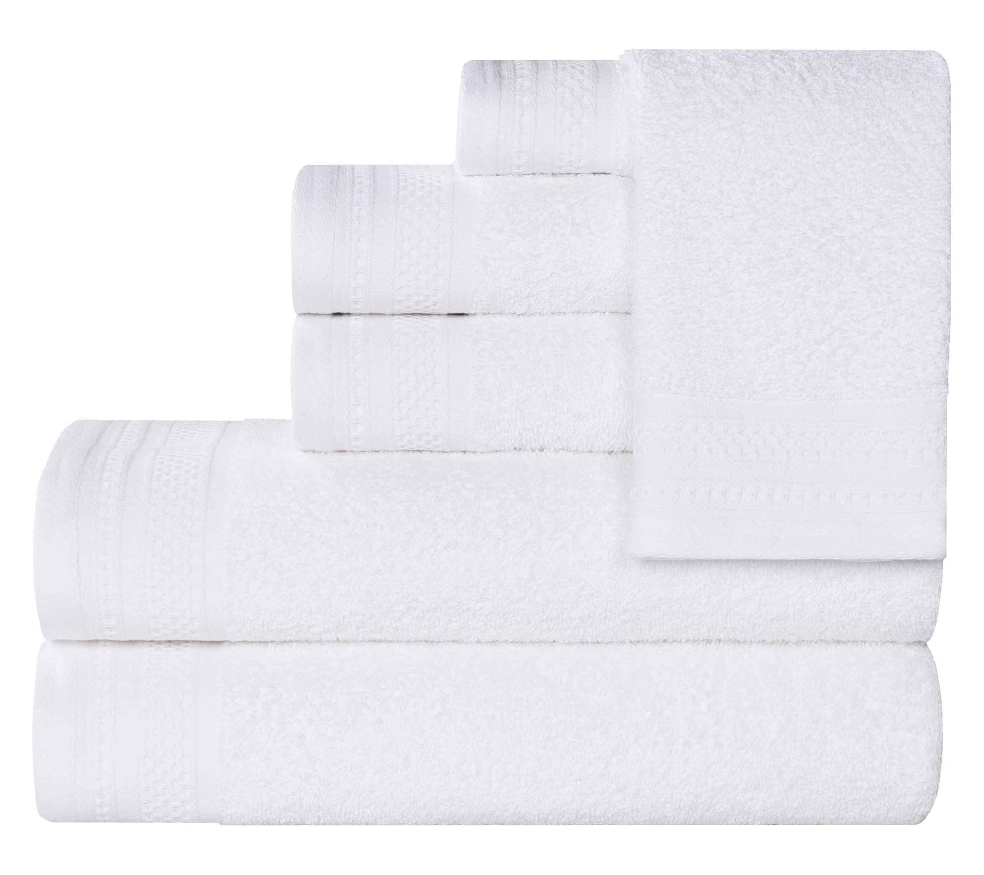 Superior Honeycomb Waffle Border Cotton 6-PieceTowel Set