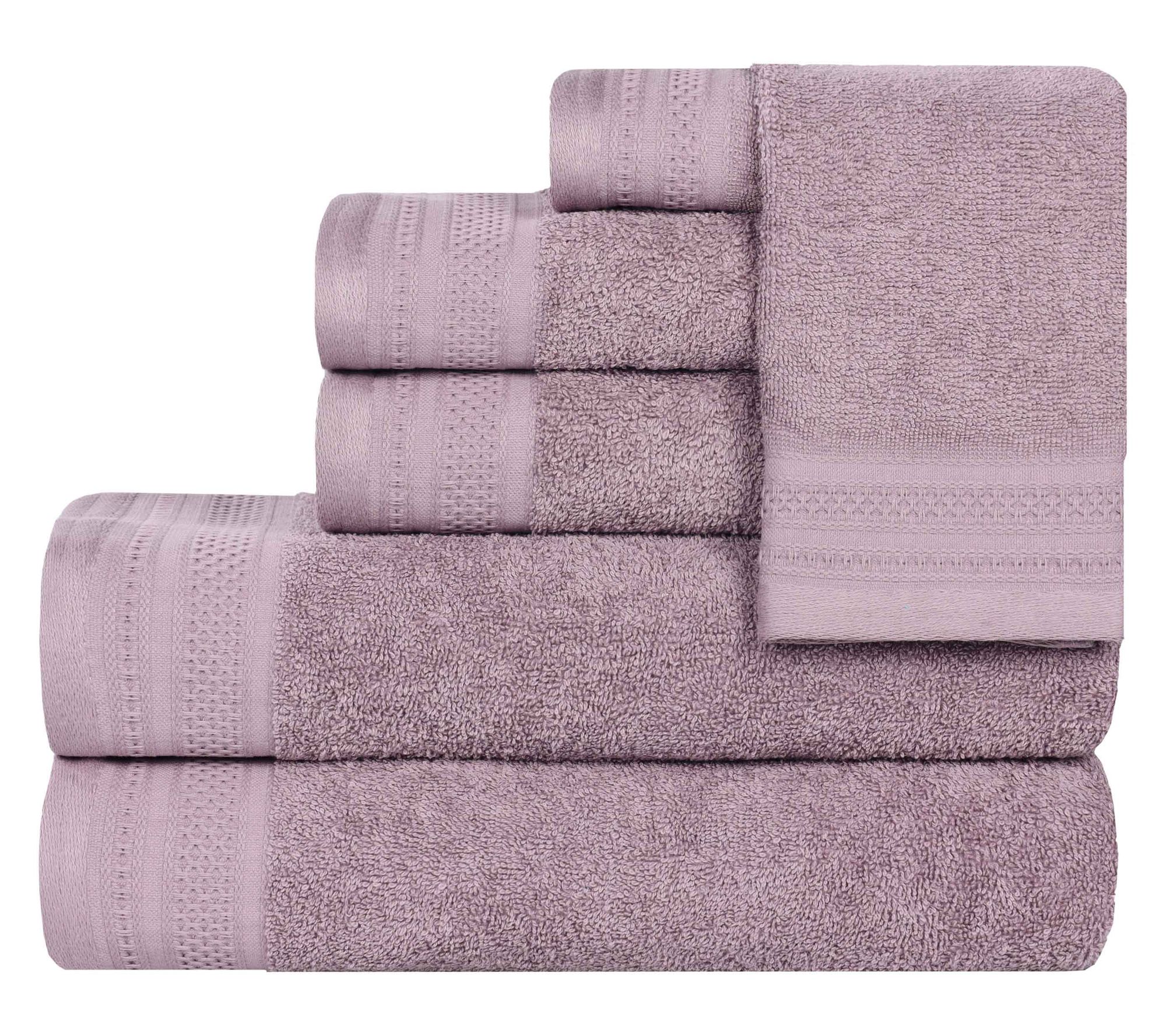Superior Honeycomb Waffle Border Cotton 6-Piece  Towel Set