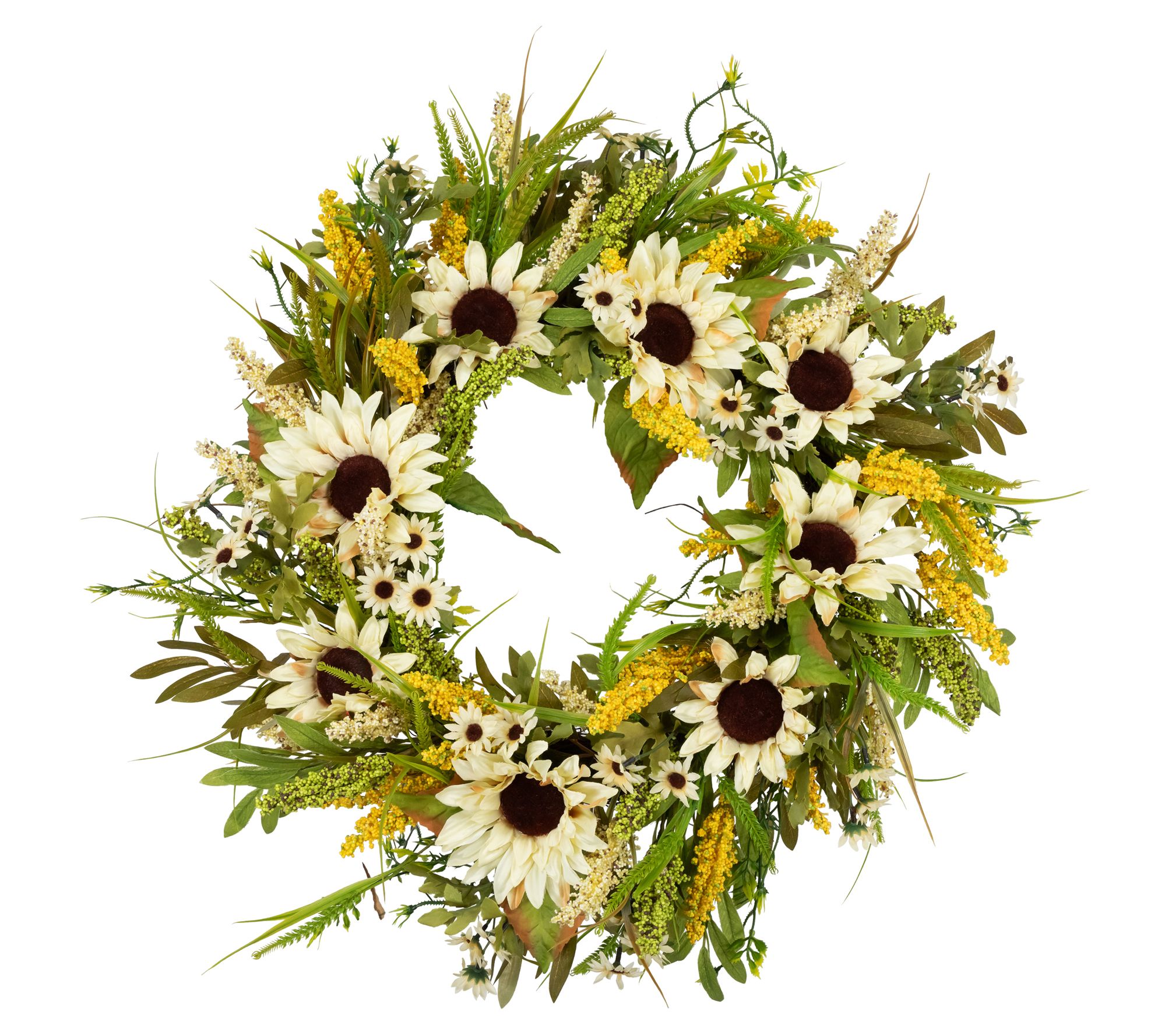 Northlight 24" Beige Sunflowers Artificial Fall Harvest Wreath