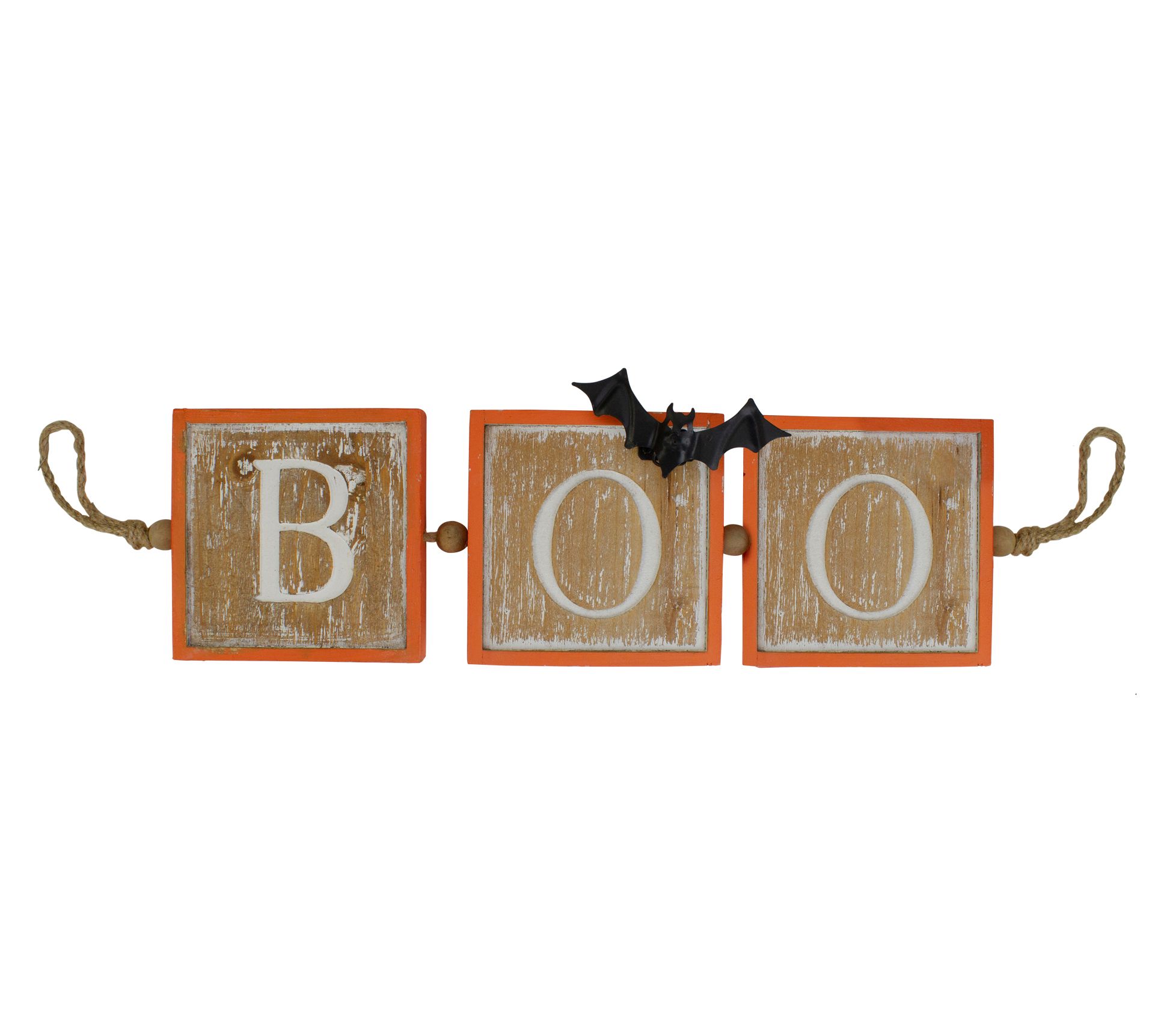 Northlight 27.5" Beige and Orange BOO Halloween Hanging Banner