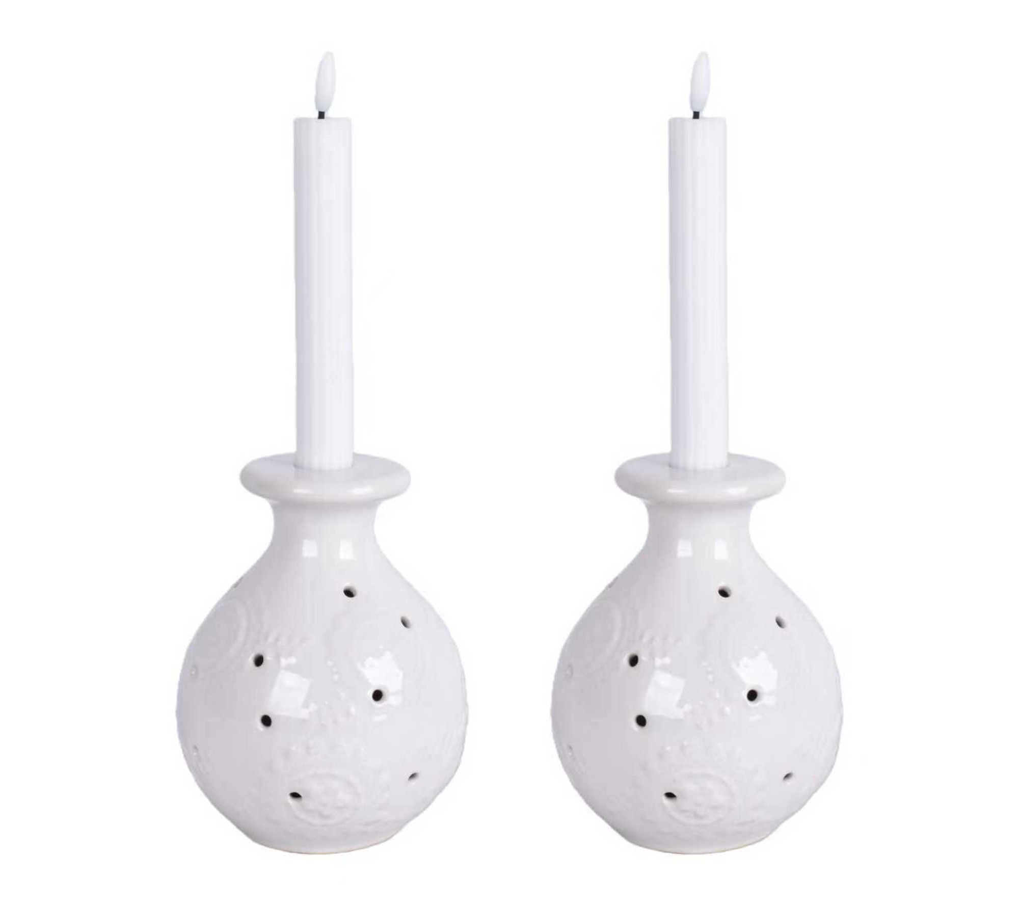 Temp-tations Seasonal Set of 2 Taper Candle Holders