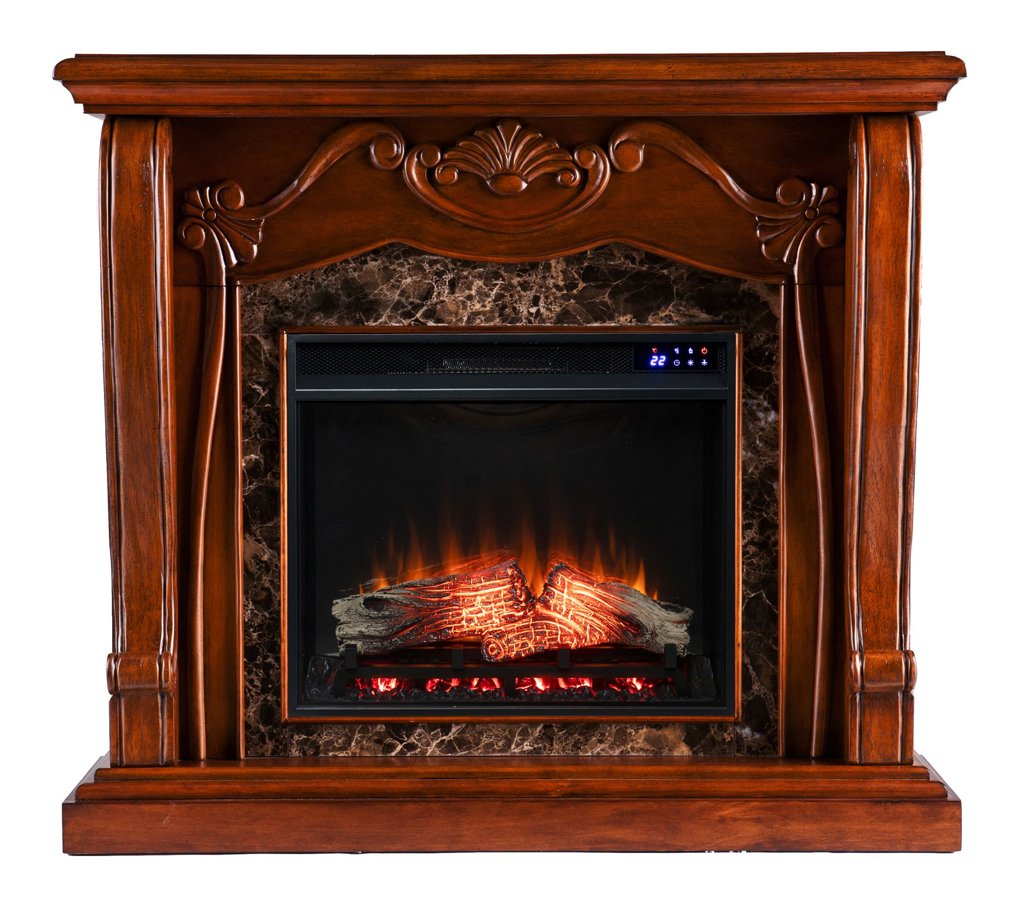 SEI Cardona Touch Screen Electric Fireplace with Faux Marble