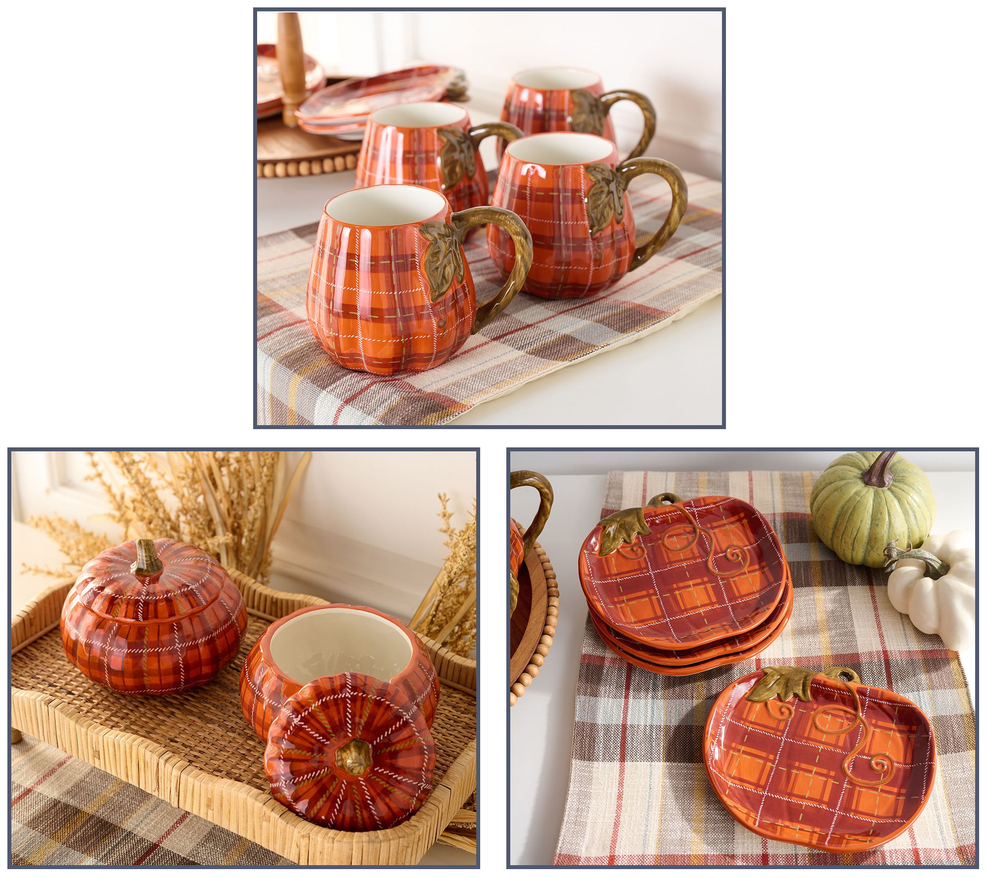 Ceramic Plaid Serving Collection by Valerie