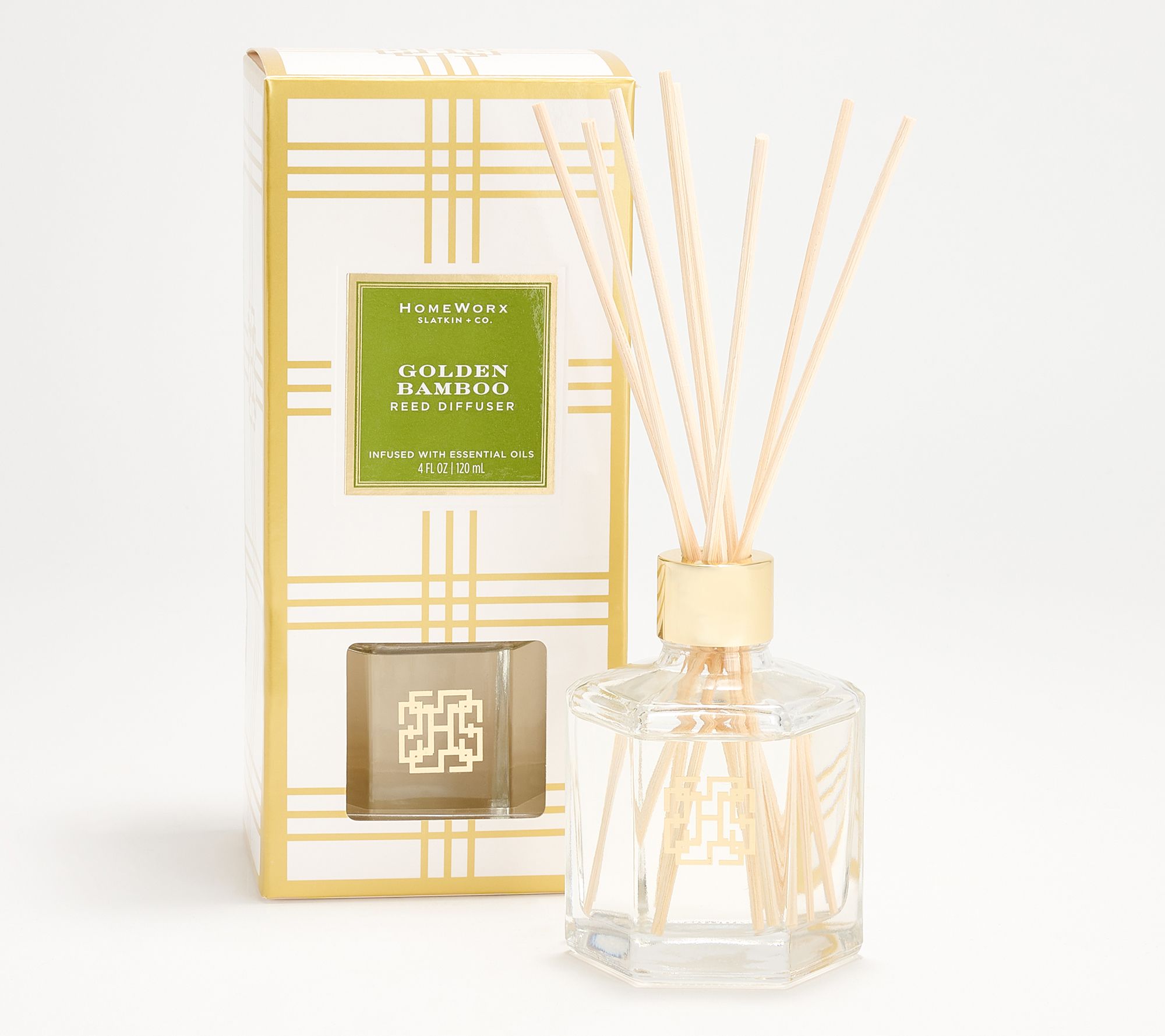 "As Is" HomeWorx by Slatkin + Co. S/2 Golden Bamboo Reeds