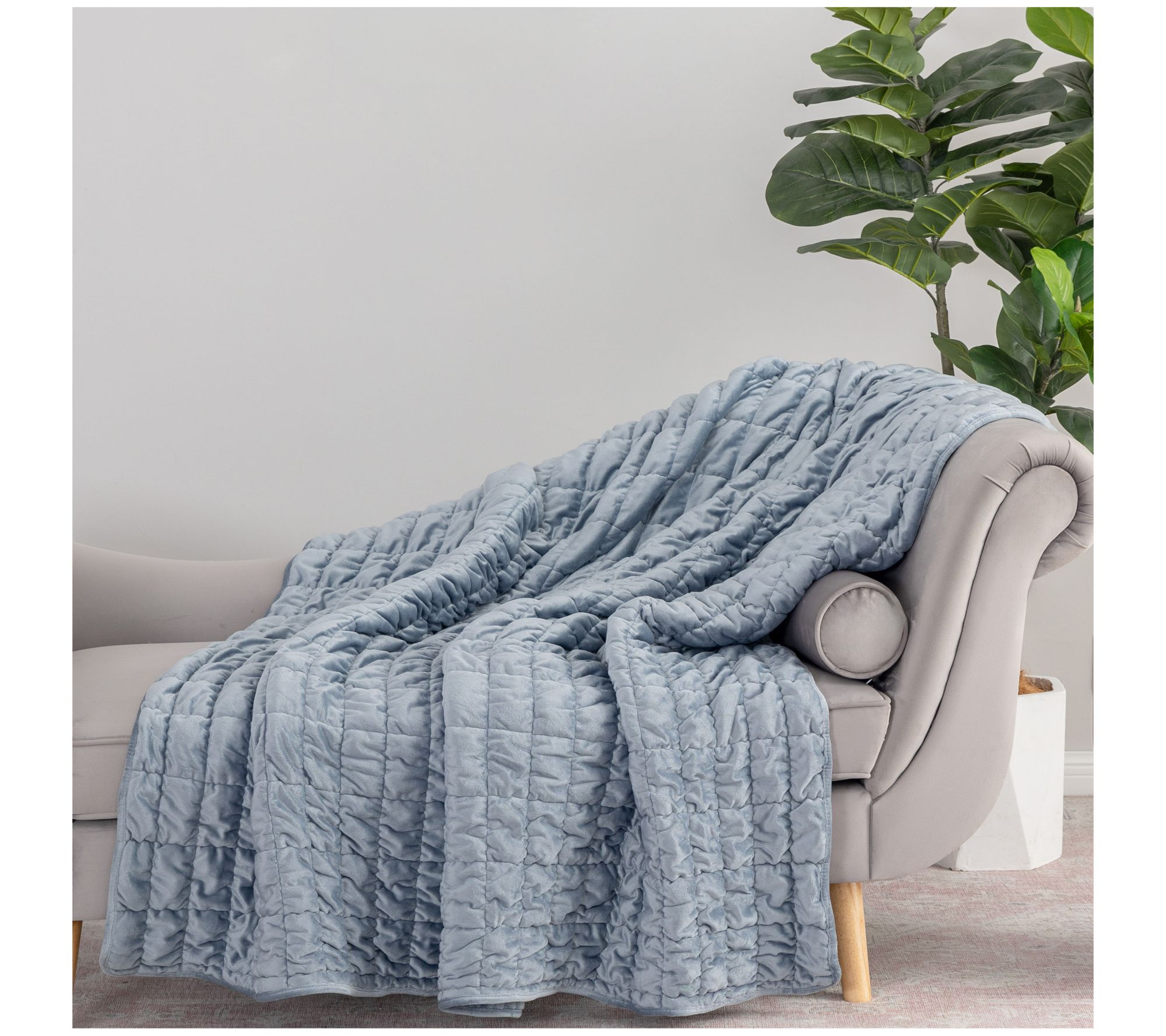 "As Is" Berkshire Fill and Quilted Suedemink Oversized Throw