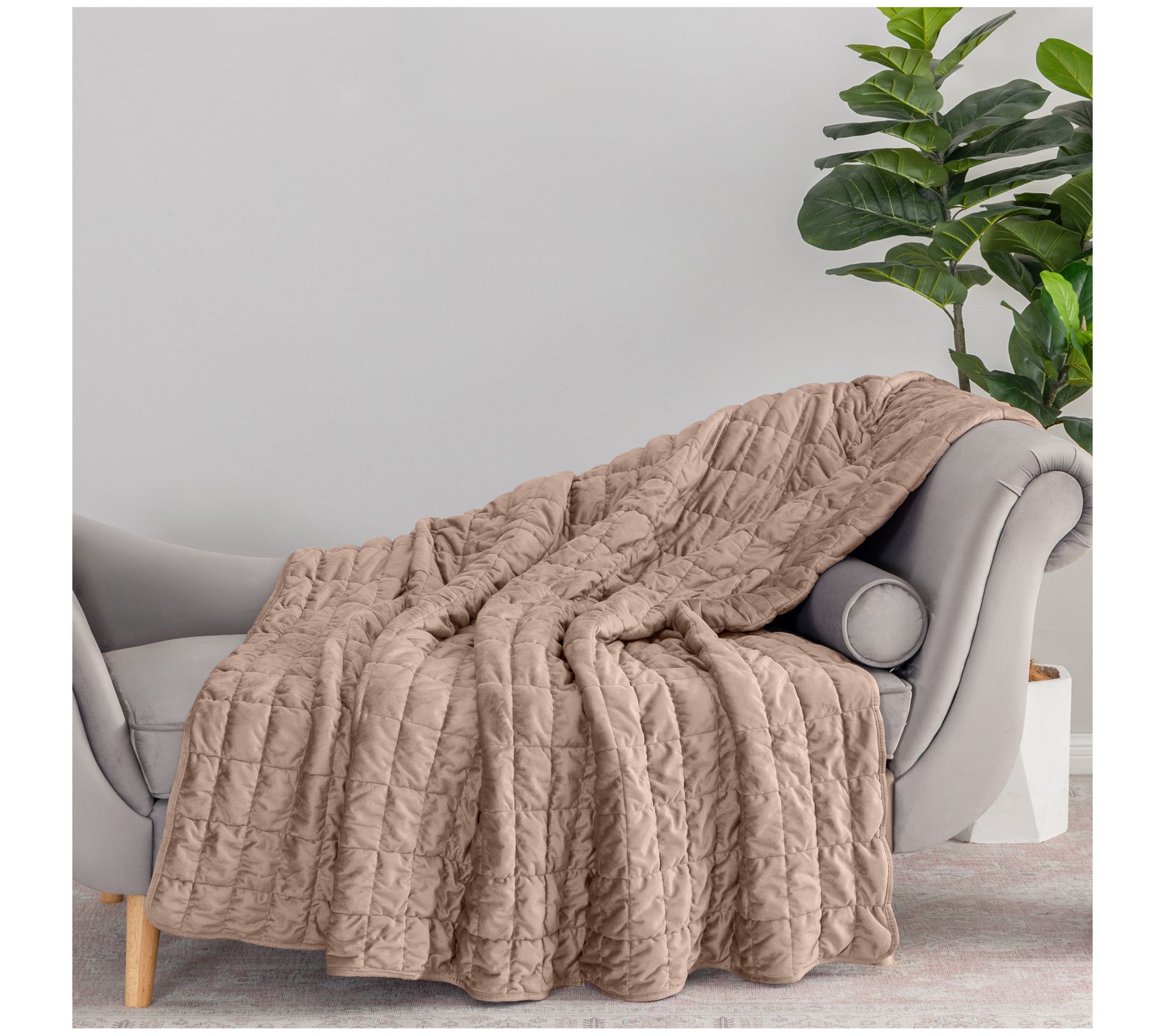 "As Is" Berkshire Fill and Quilted Suedemink Oversized Throw