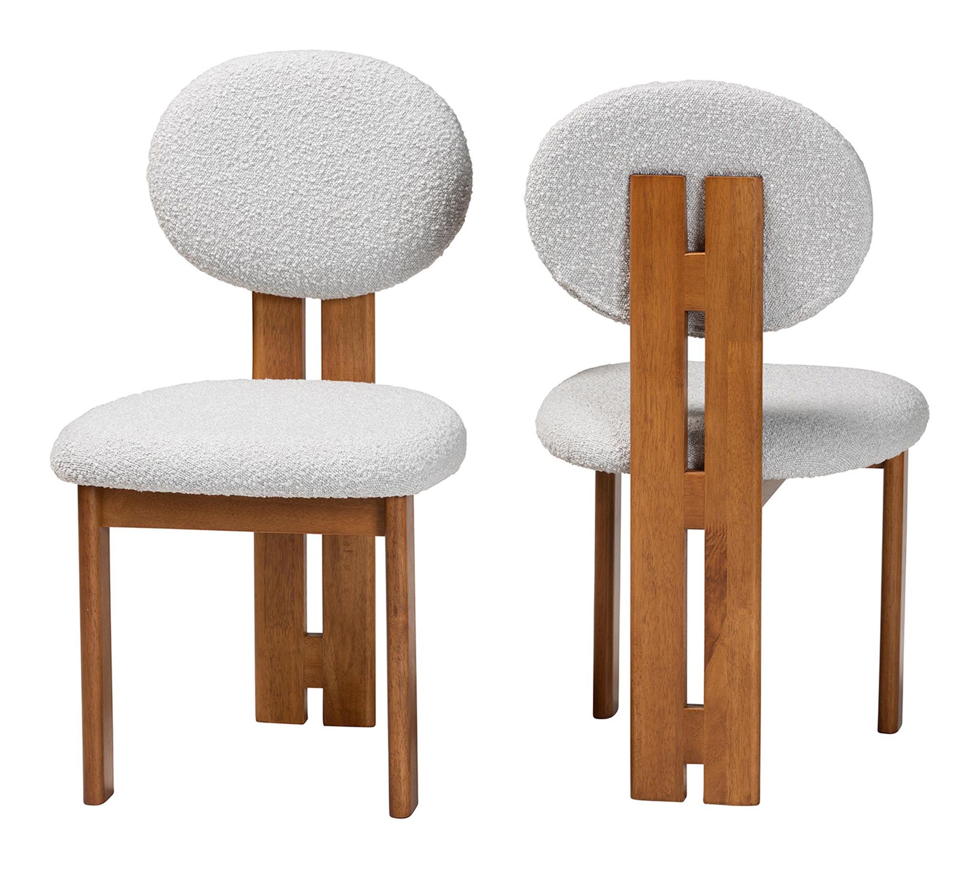 Baxton Studio Kacela Fabric and Wood Dining Chair Set of 2