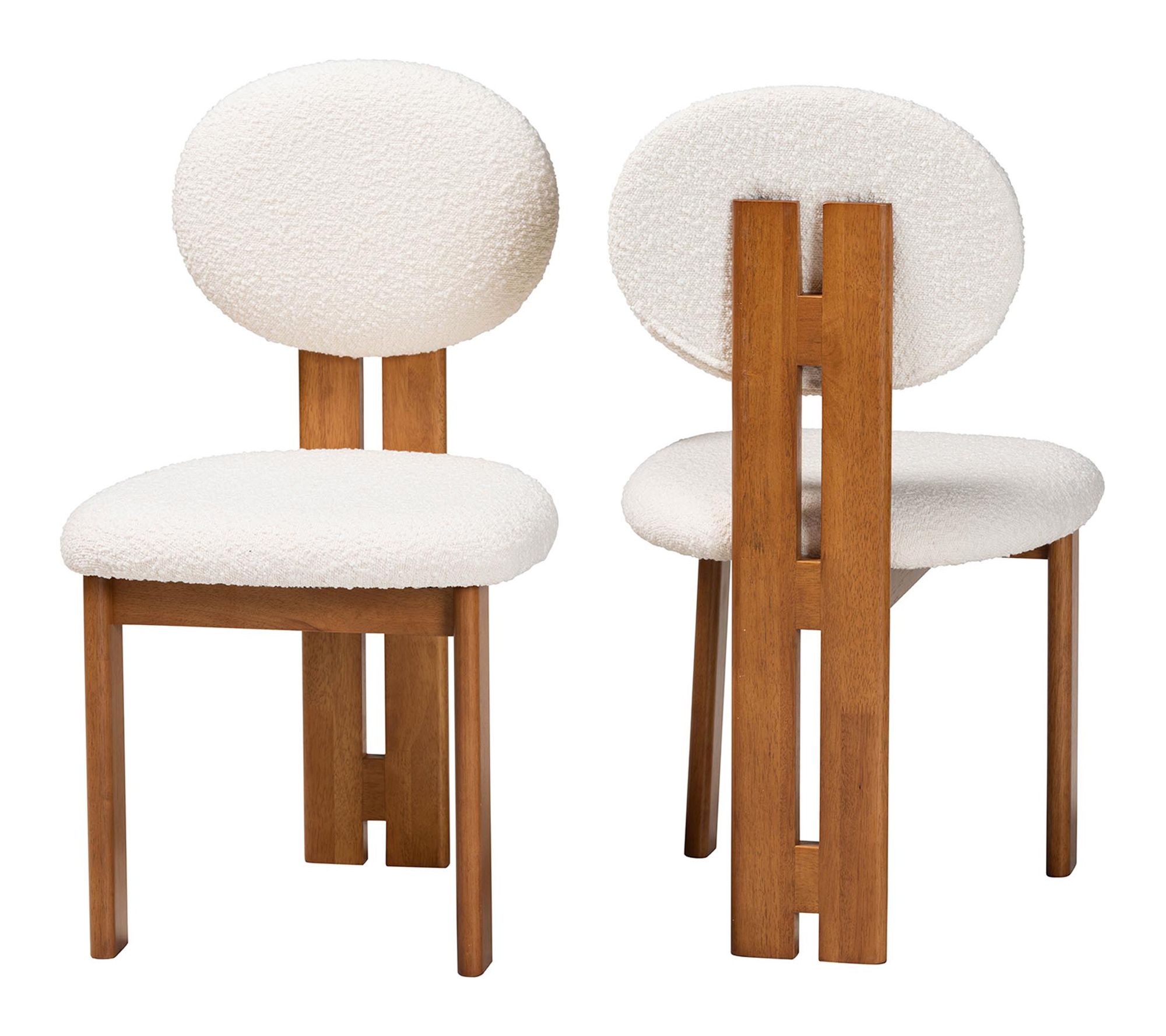Baxton Studio Kacela Fabric and Wood Dining Chair Set of 2