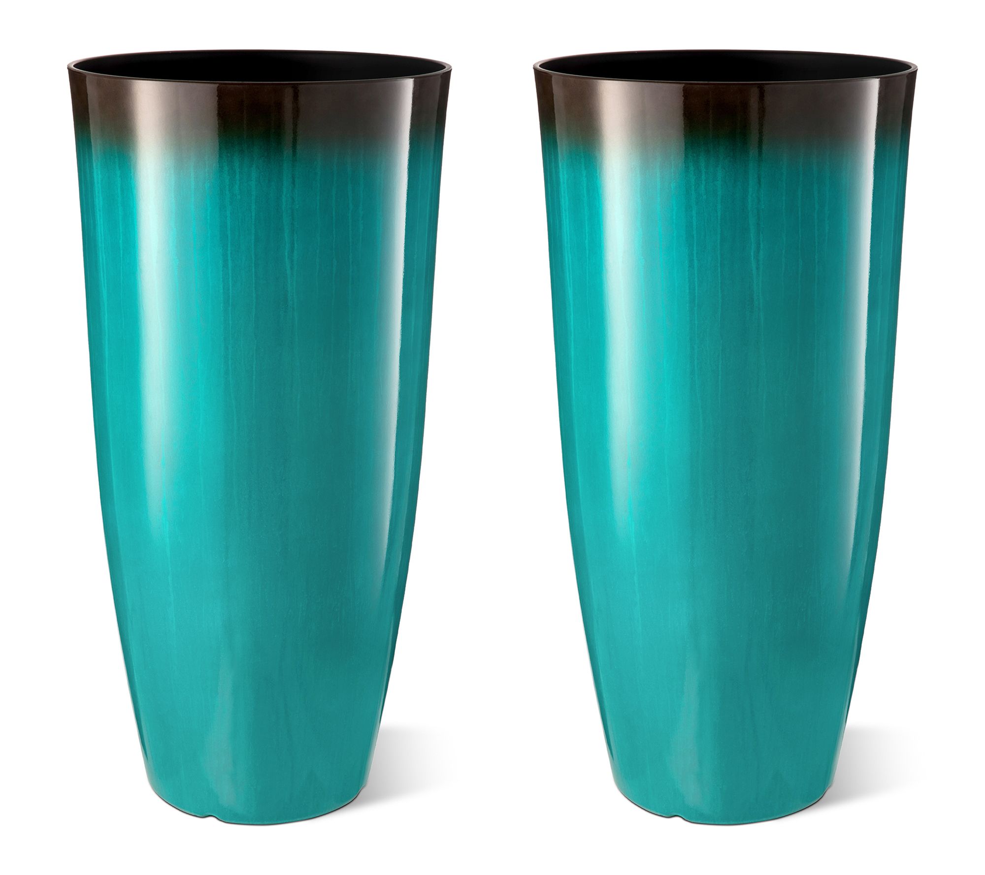 Glitzhome 30"H S/2 Oversized Gradient Faux TallPlastic Plante