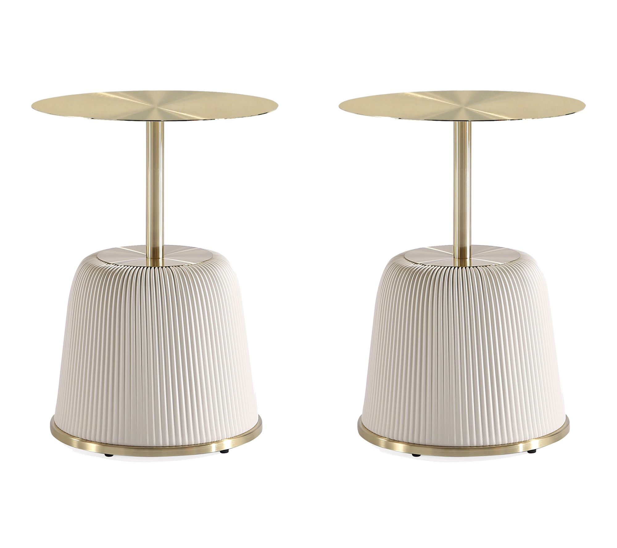 Manhattan Comfort Anderson Metal Top End Table- Set of 2