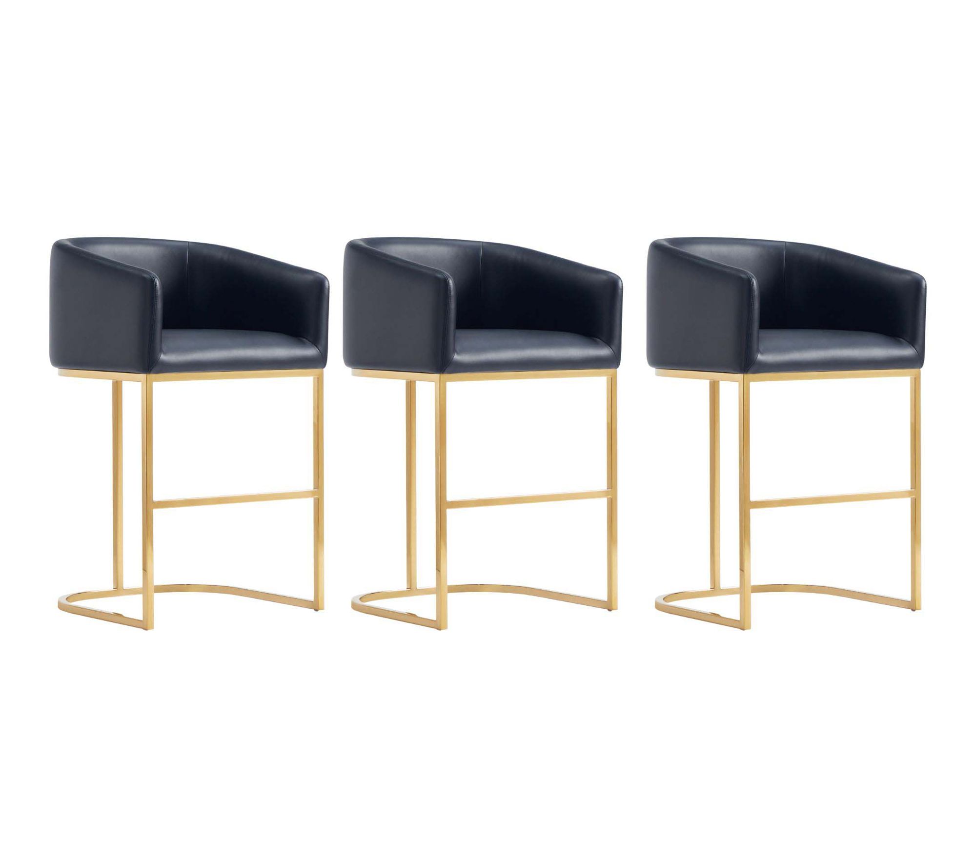 Manhattan Comfort Louvre Upholstered Counter Stool - Set of 3