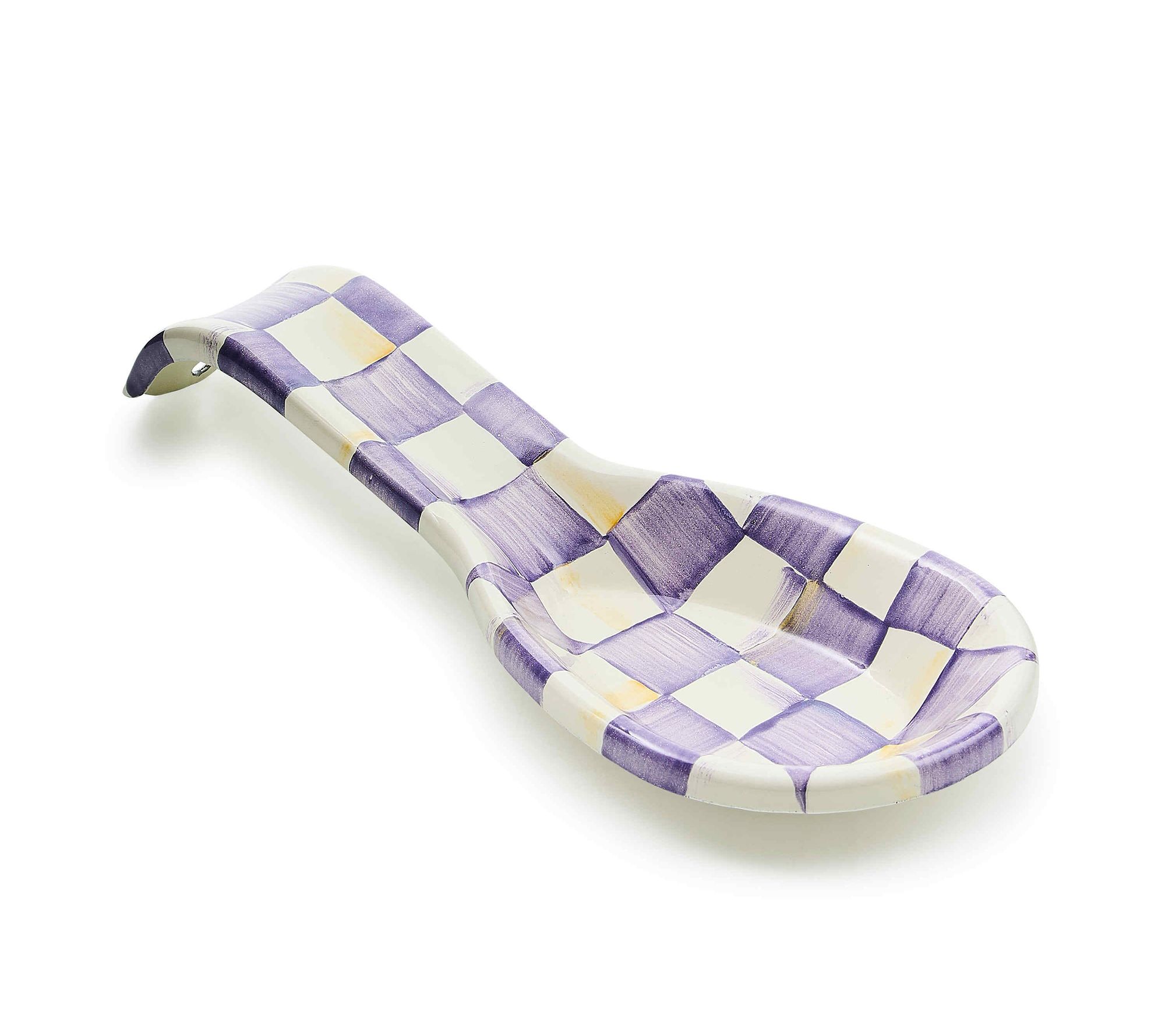 MacKenzie- Childs Violet Check Enamel Spoon Rest