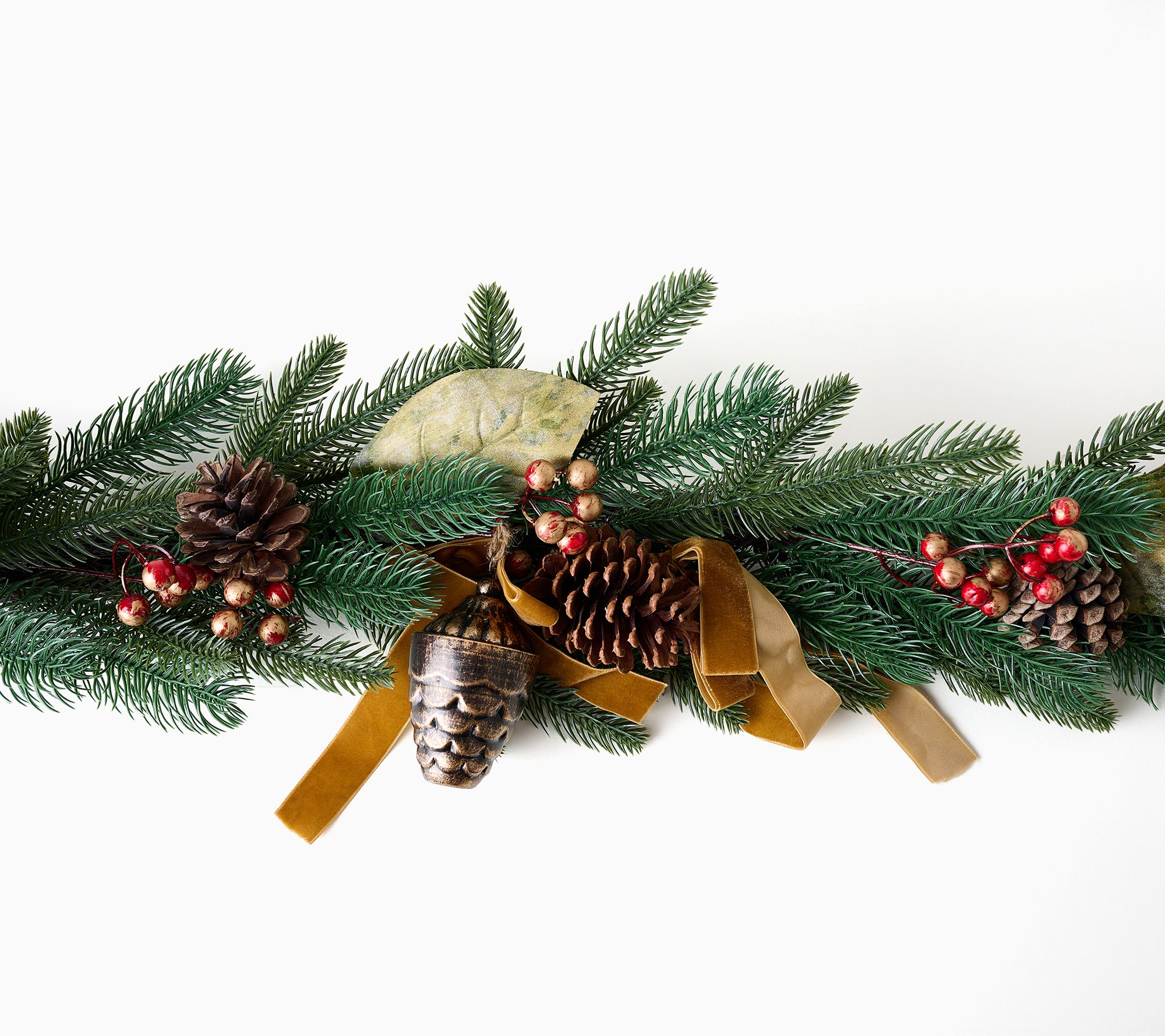 Home Reflections 72" Pine Needle Garland with Bells
