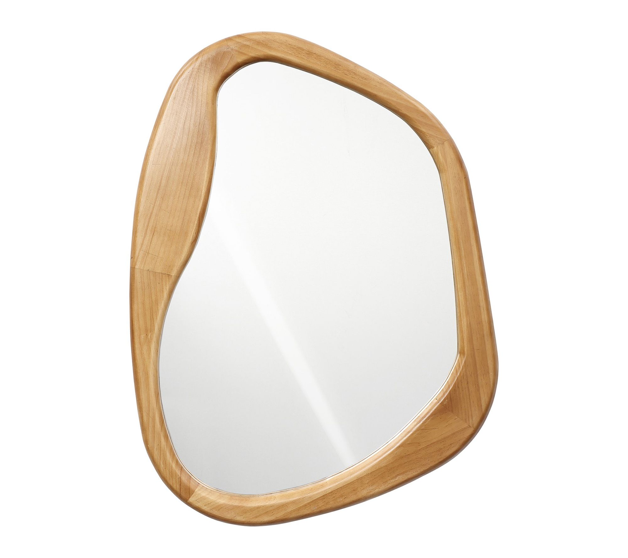 LuxenHome Pine Wood Frame Irregular 31.5"H x 23"W Wall Mirror