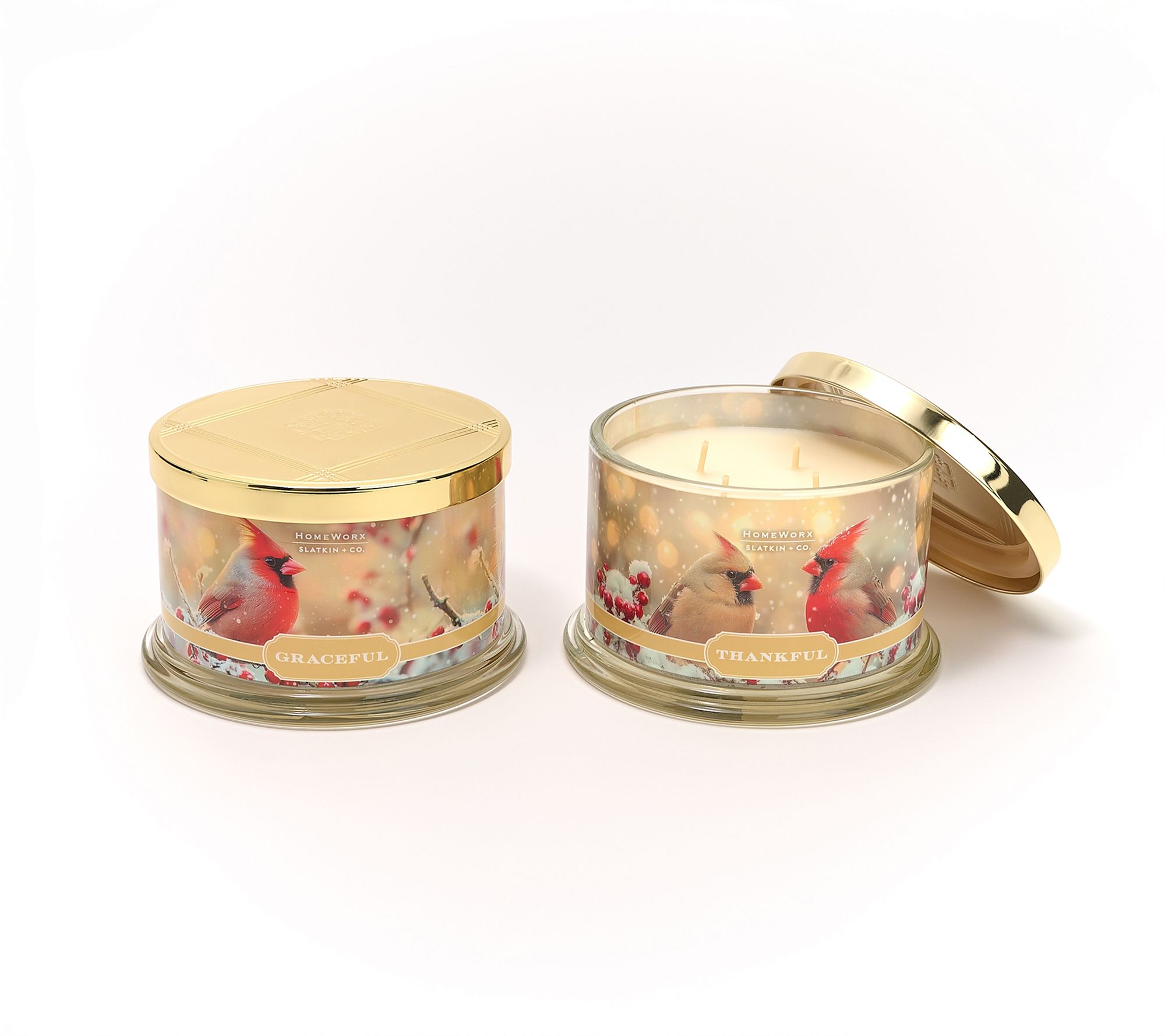 "As Is" HomeWorx by Slatkin + Co. S/2 18oz Thankful Candle