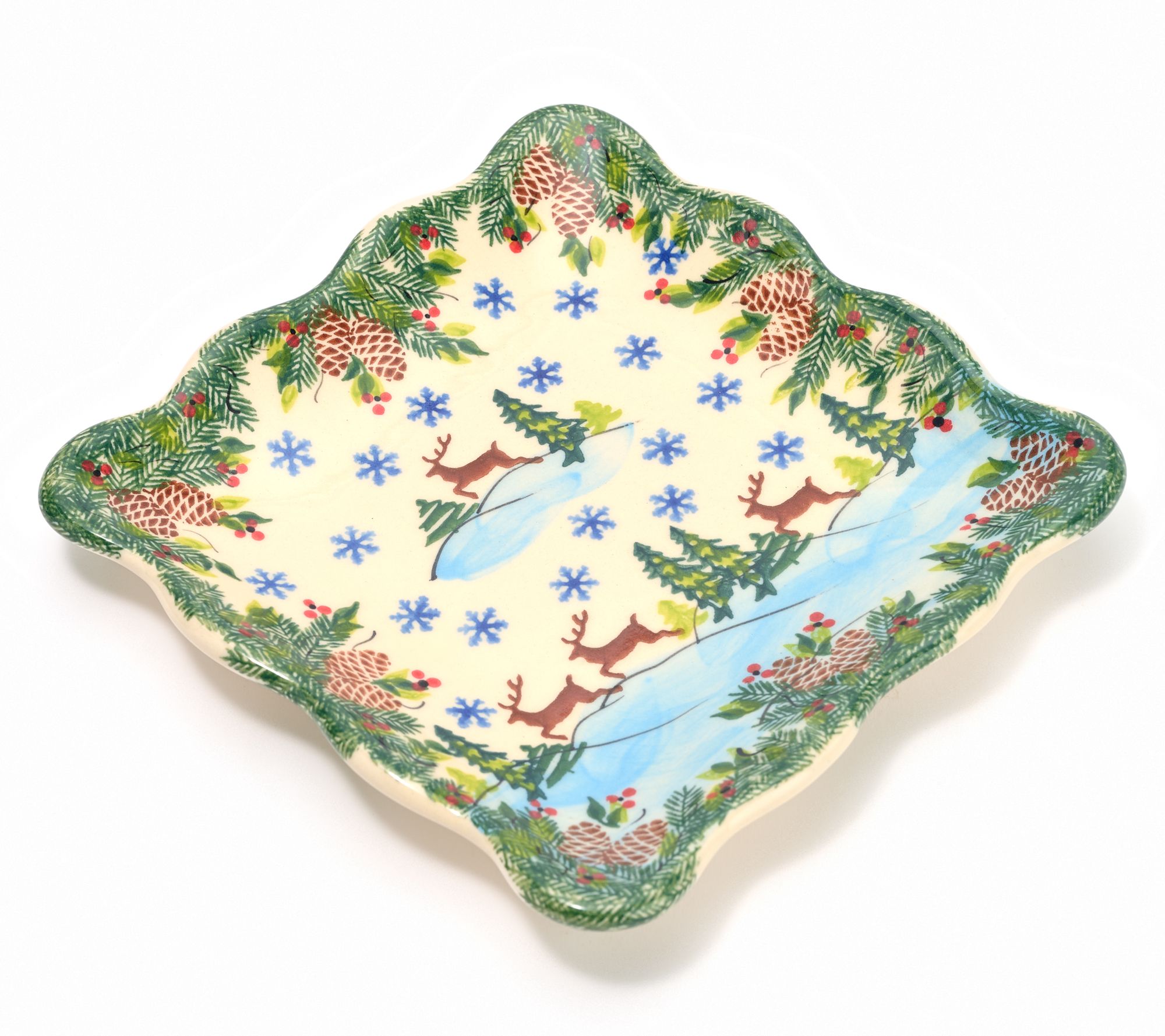 Lidia's Polish Pottery Square Cookie Plate