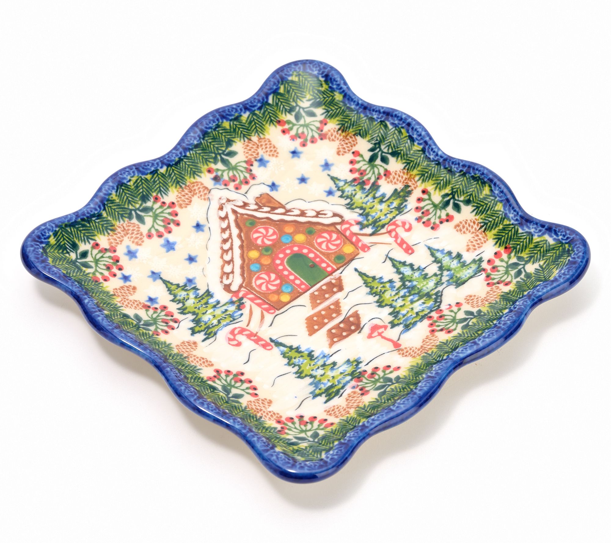 Lidia's Polish Pottery Square Cookie Plate